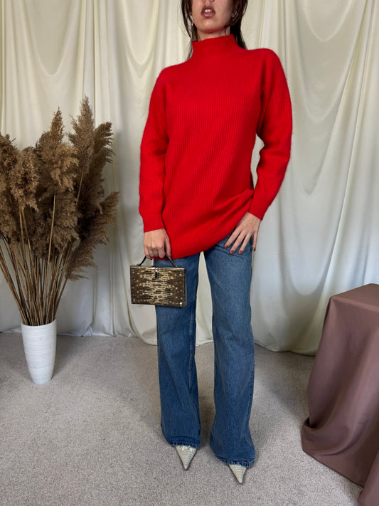 Pulover vintage superb din angora și lână ( mărimea S)