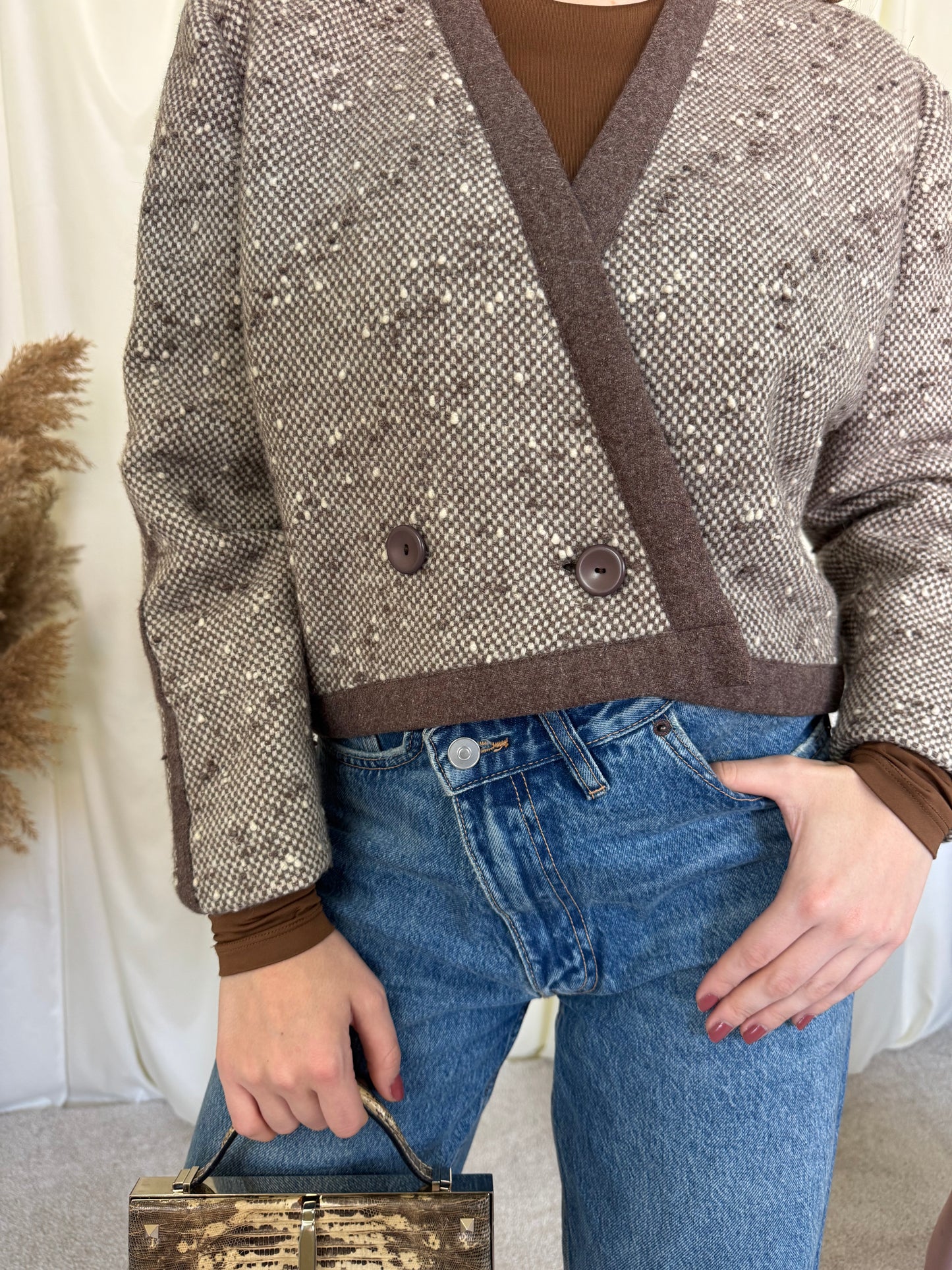 Jacheta vintage superbă din 80% lână și angora( M)