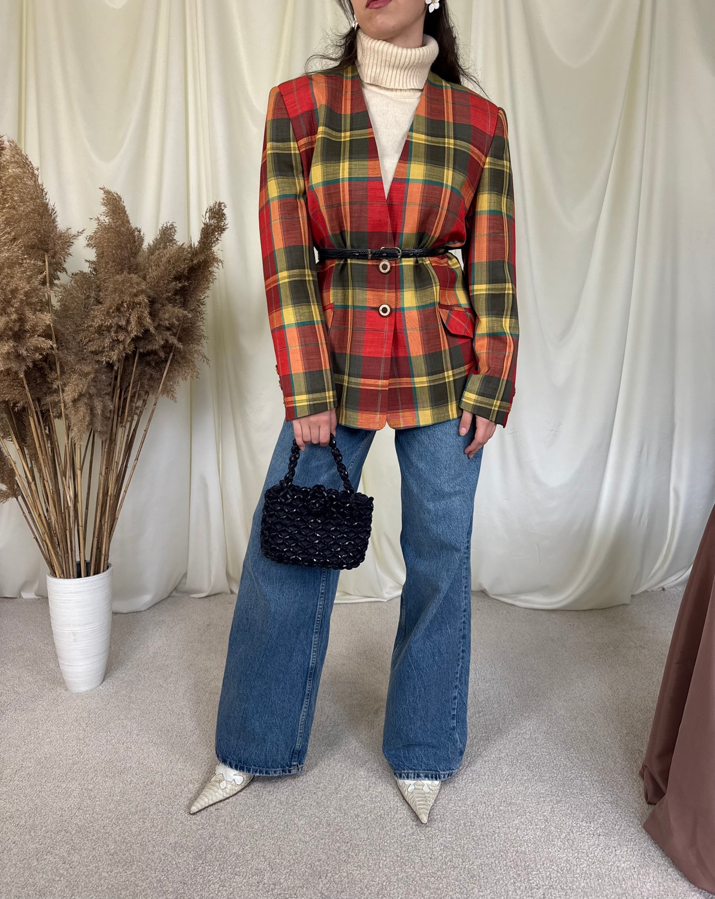 Sacou vintage lână și in( mărimea L)