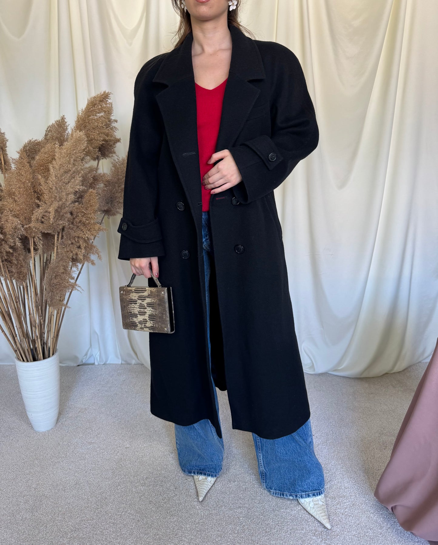 Palton vintage superb din 100% lana, fit oversized ( mărimea L)