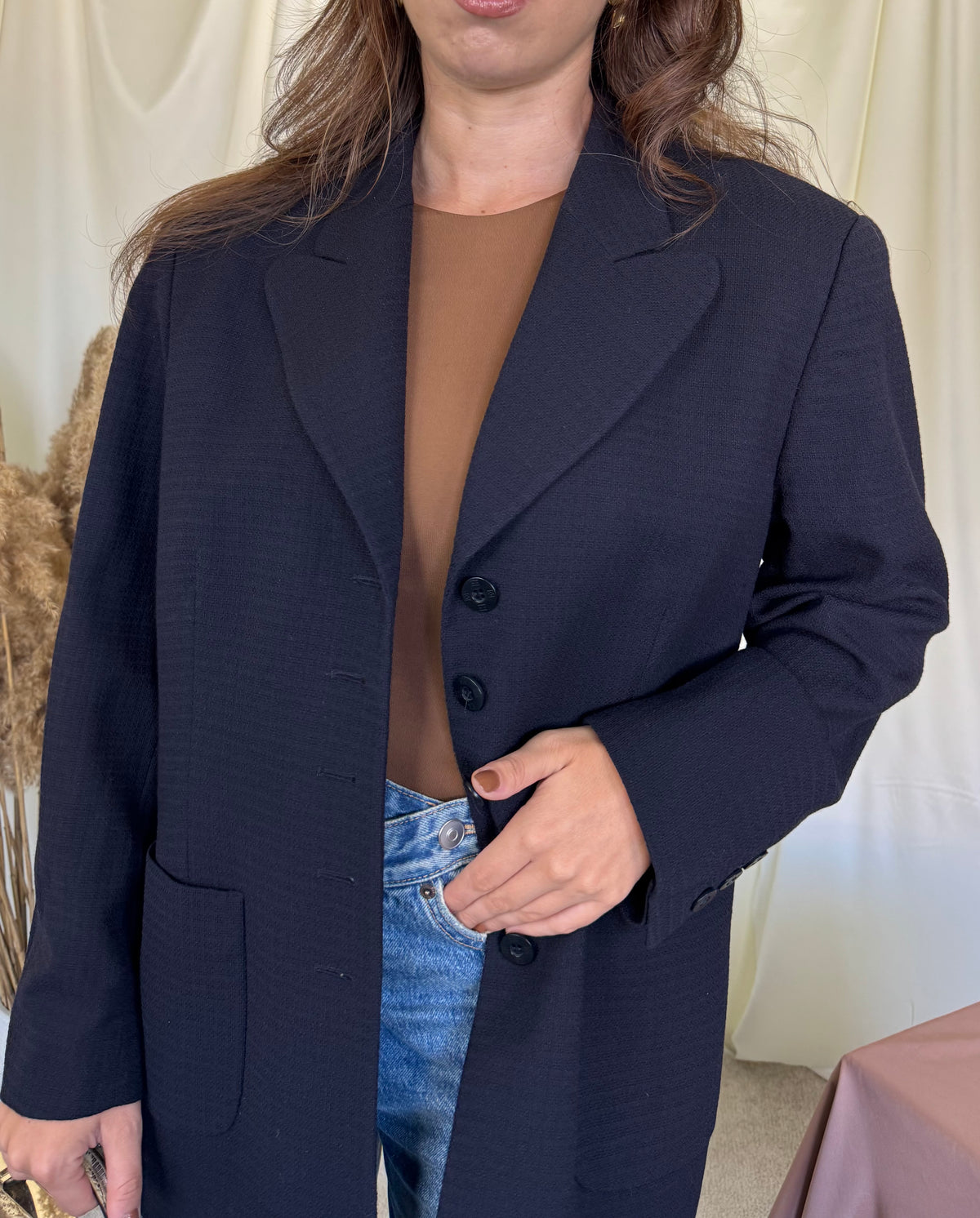 Sacou luxury ESCADA stofa de lână premium, nasturi inscripționați( mărimea L/XL)