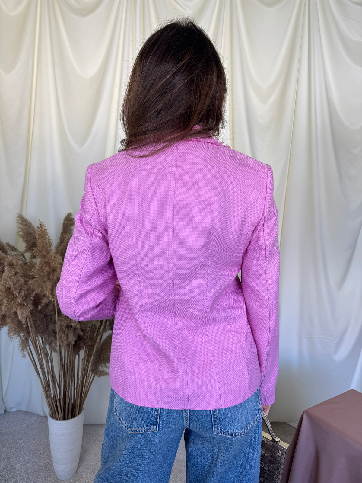 Sacou superb baby pink BETTY BARCLAY din in, bumbac și mătase naturala ( mărimea S/M)
