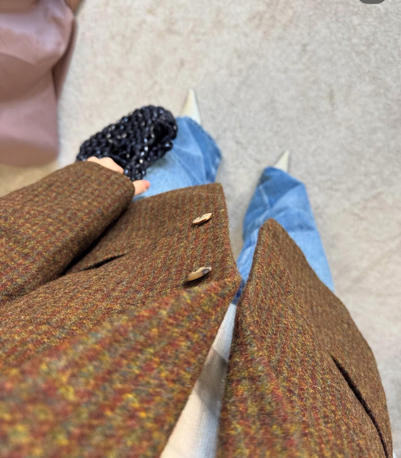 Jacheta-sacou vintage din 100% lână pură( mărimea M)