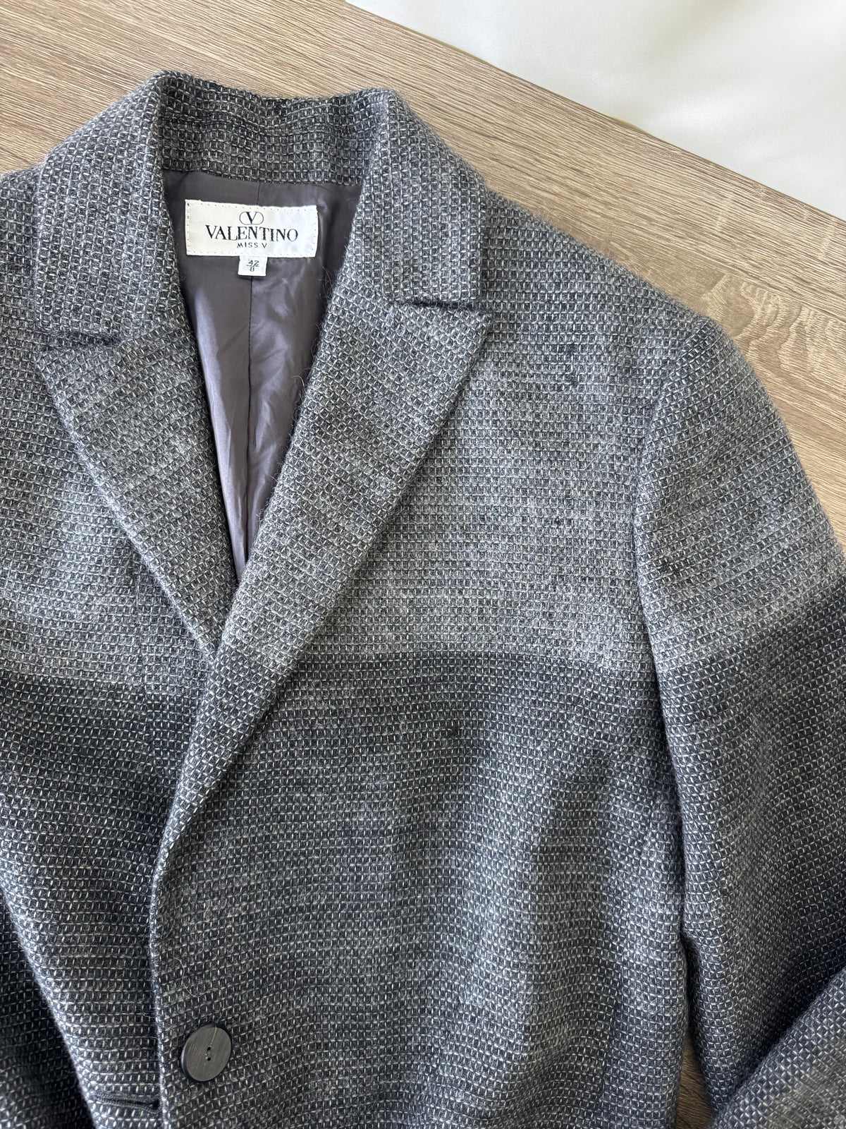 Palton luxury VALENTINO din lana și mohair in 2 nuanțe de gri ( mărimea S/M)