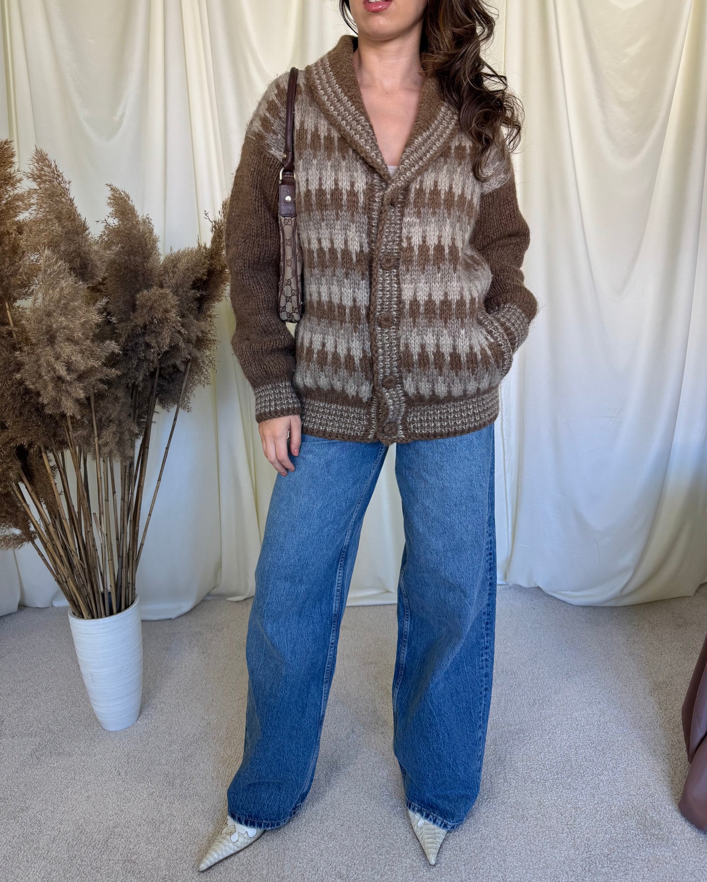 Jacheta vintage din lână handmade( mărime universală)