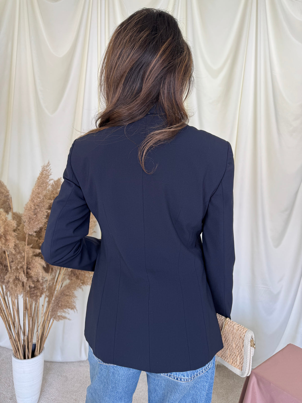 Sacou premium Hugo Boss din stofă de lână fină, bleumarin( mărimea S-M)