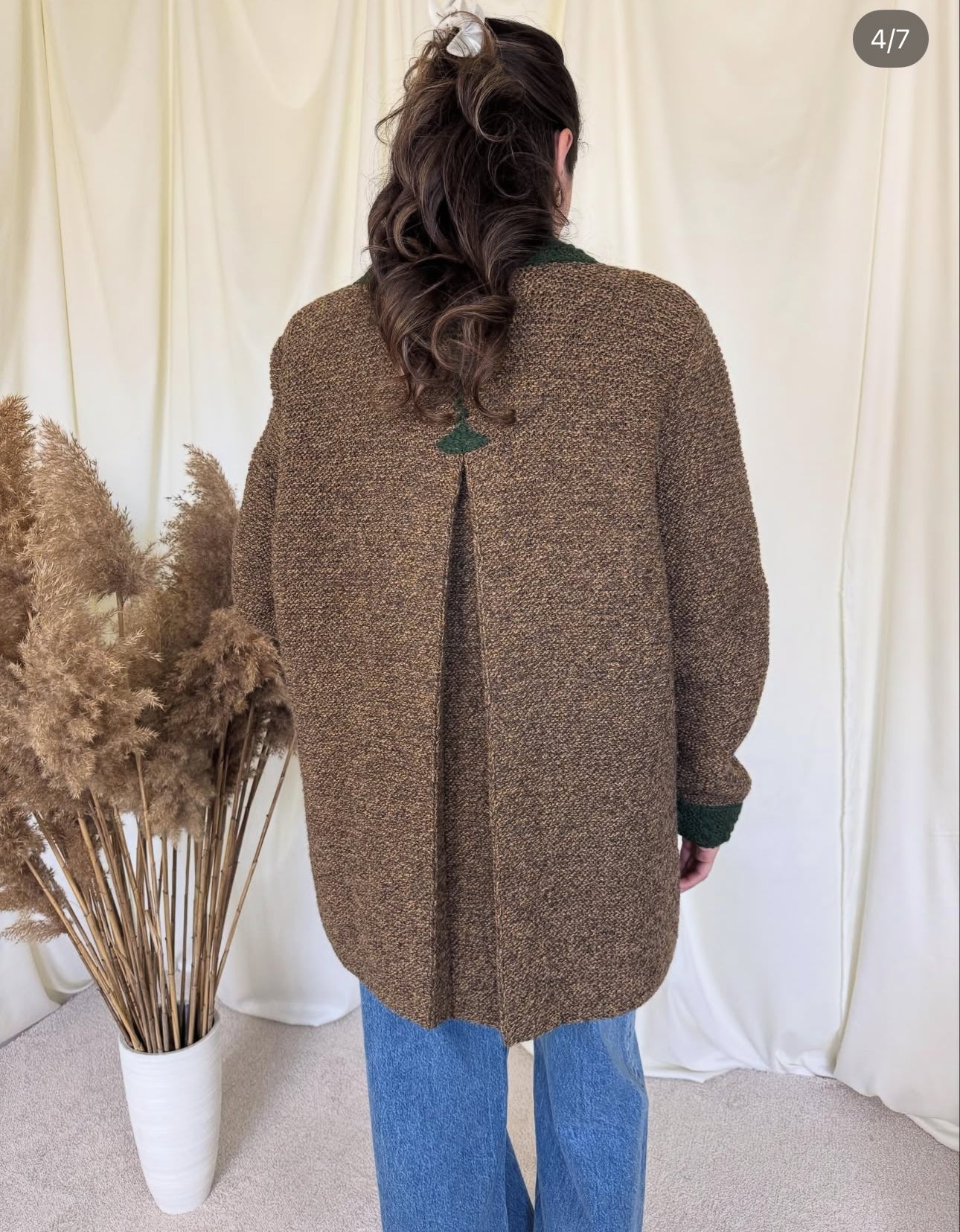 Cardigan vintage din Lână handmade ( mărimea M-L)