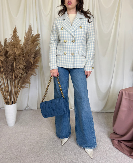 Piesa vintage superbă din stofă de lână( mărimea M)