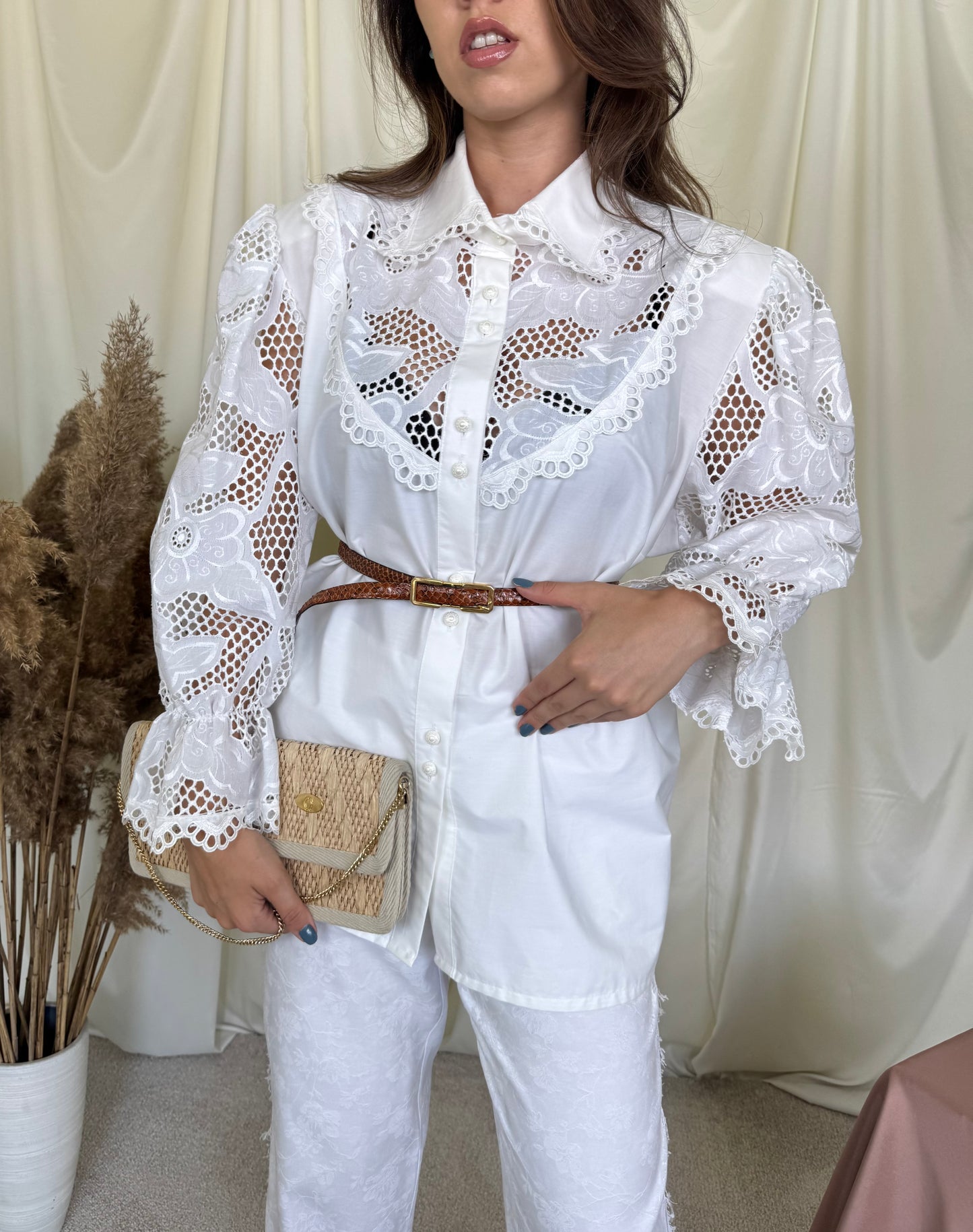 Cămașă vintage spectaculoasa din 100% bumbac cu broderie superbă ( mărimea XXL)
