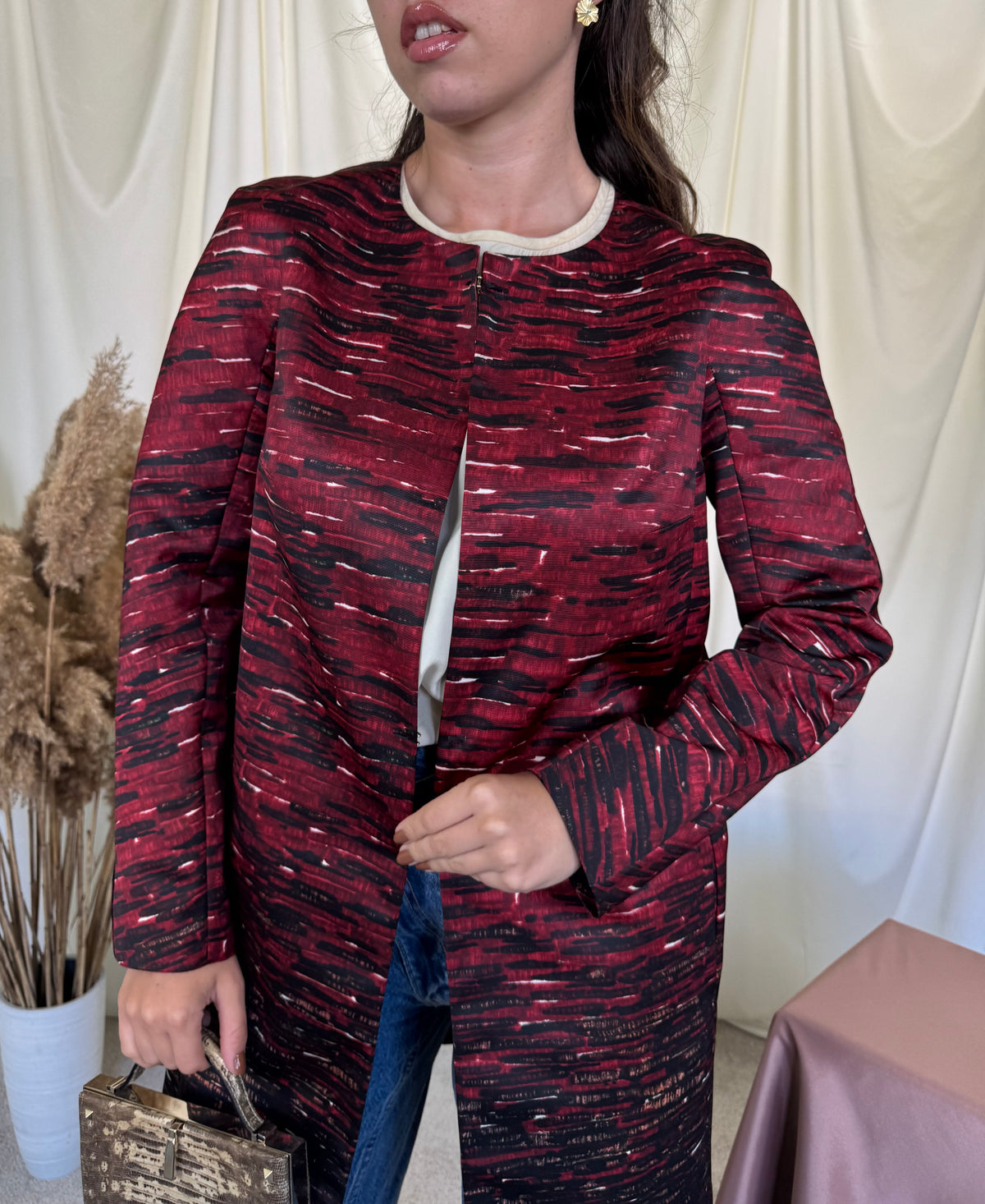 Pardesiu premium PAULE KA cu print superb in degrade, buzunare laterale ( mărimea S)