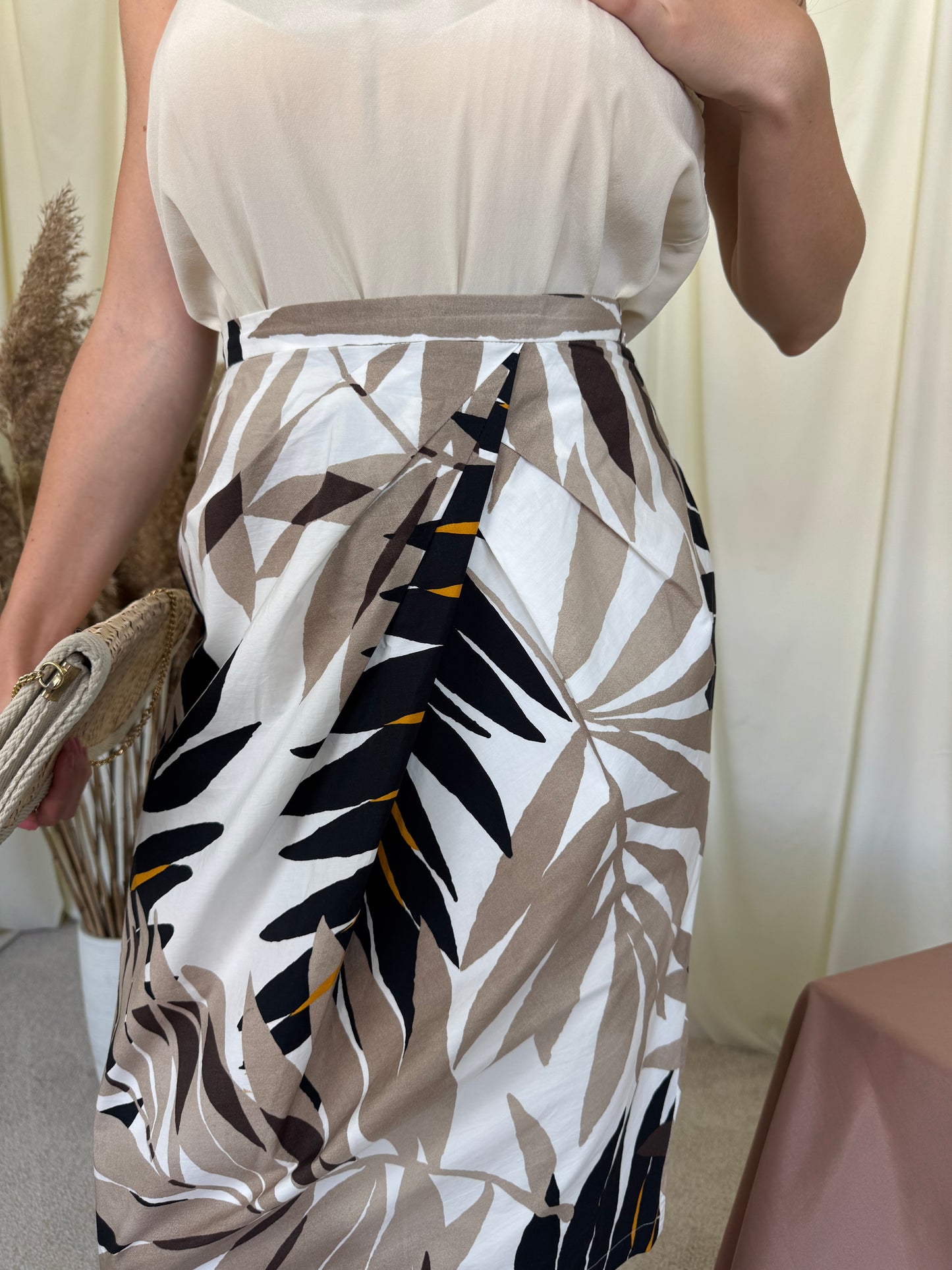 Fusta premium MAX MARA elegantă cu print, talie înaltă marcata ( mărimea M)