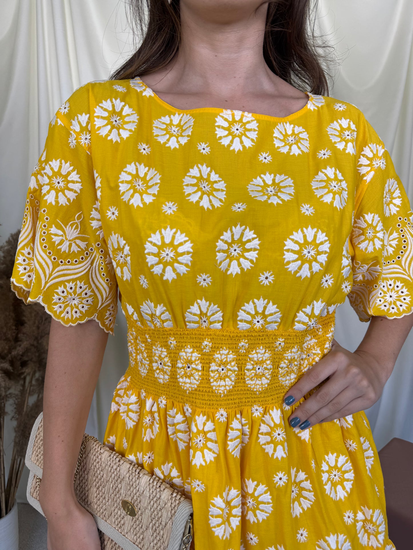 Rochie premium Tory Burch din bumbac cu talie elastică ( mărimea M)