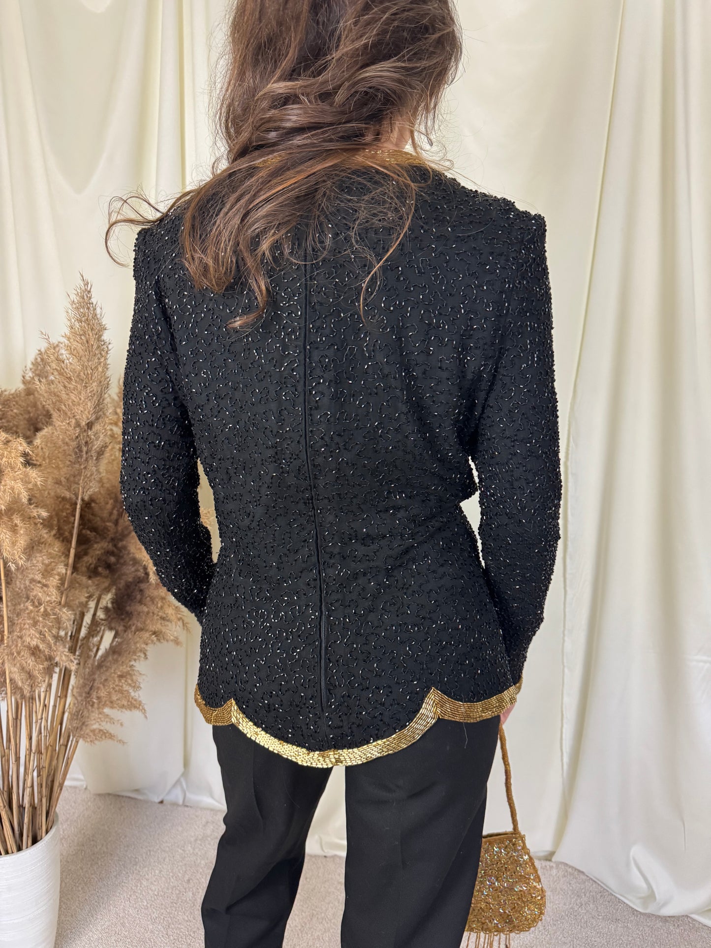 Piesă spectaculoasă vintage din mătase naturală ( mărimea S)