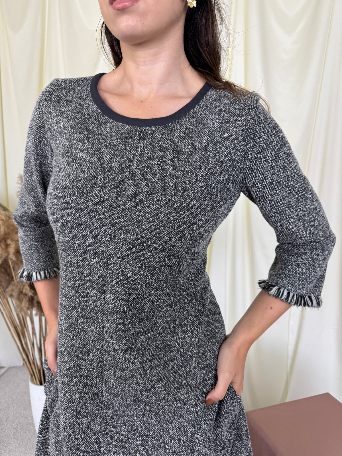 Rochie premium Marella din tWeed cu talie marcata ( mărimea S/M)