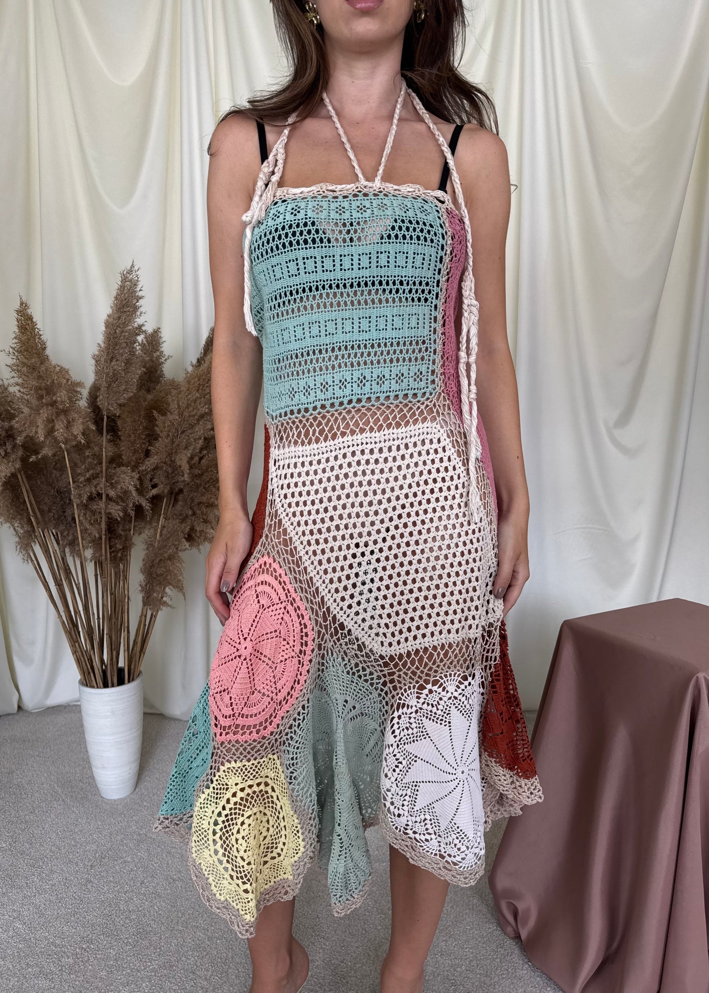 Piesă HANDMADE versatila de vară realizată manual, croset din bumbac, talie ajustabilă ( mărimea XS-M)
