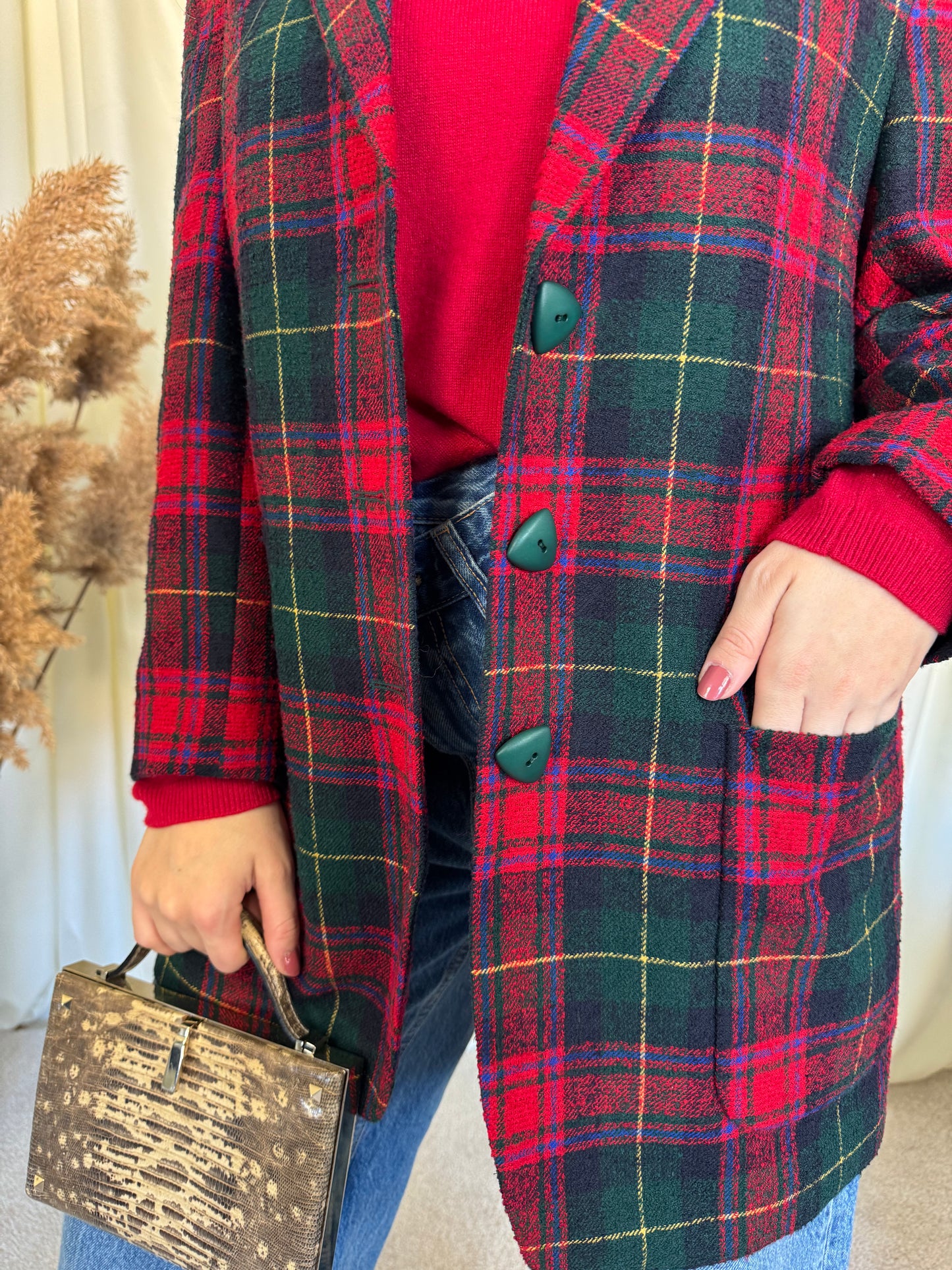 Sacou vintage din stofă 100% lana( mărimea L)