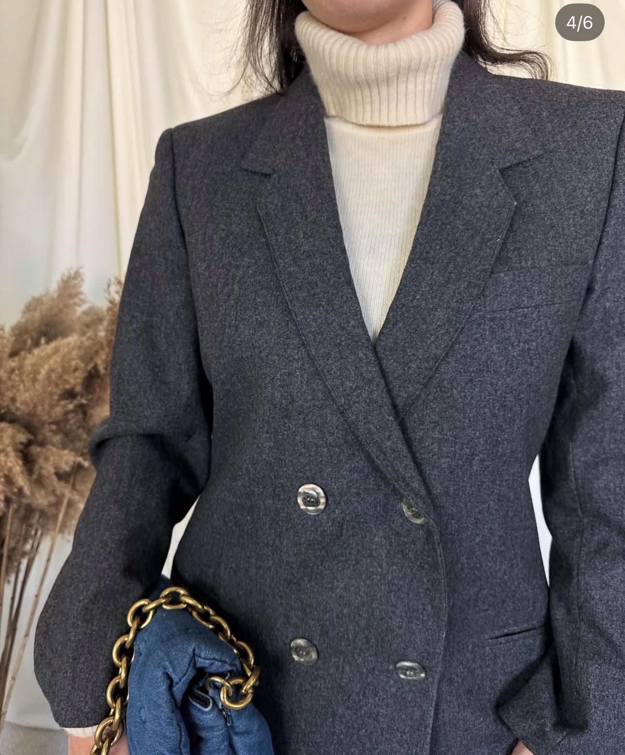 Sacou-palton de brand HUGO BOSS din stofă de lână pură( mărimea S-M)