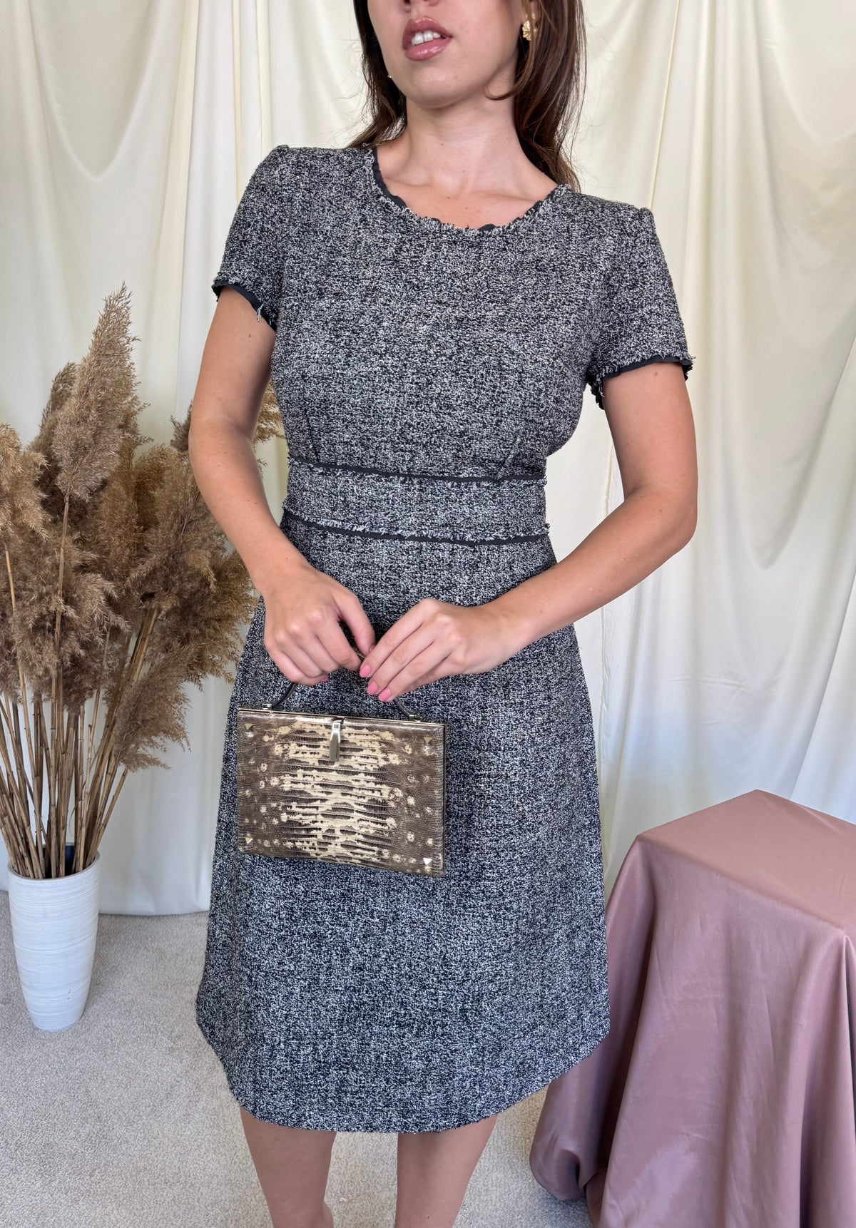 Rochie din tweed de bumbac LUISA CERANO( mărimea S-S/M)