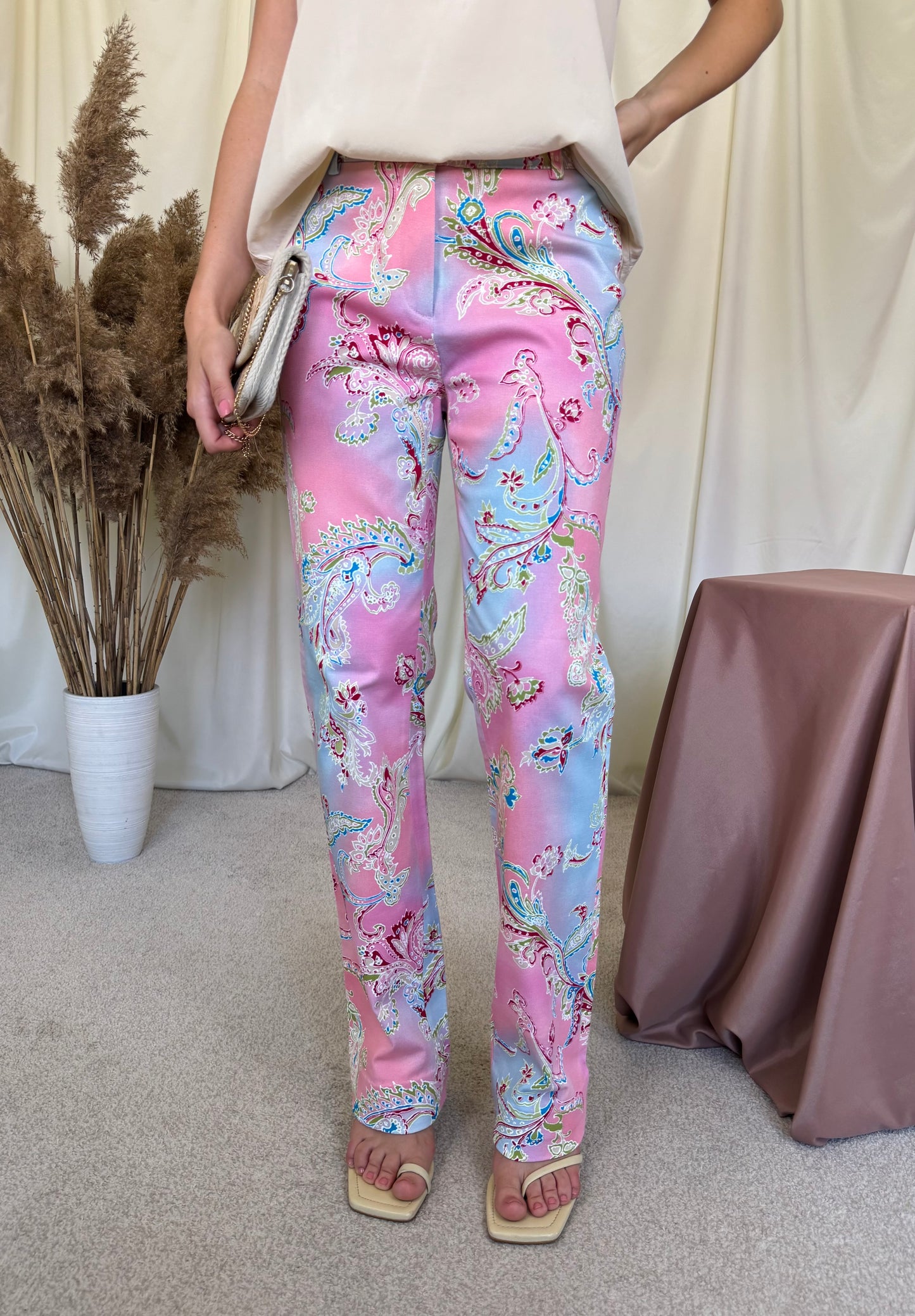 Blug vintage APART din bumbac elastic cu talie medie, print funky ( mărimea S/M)