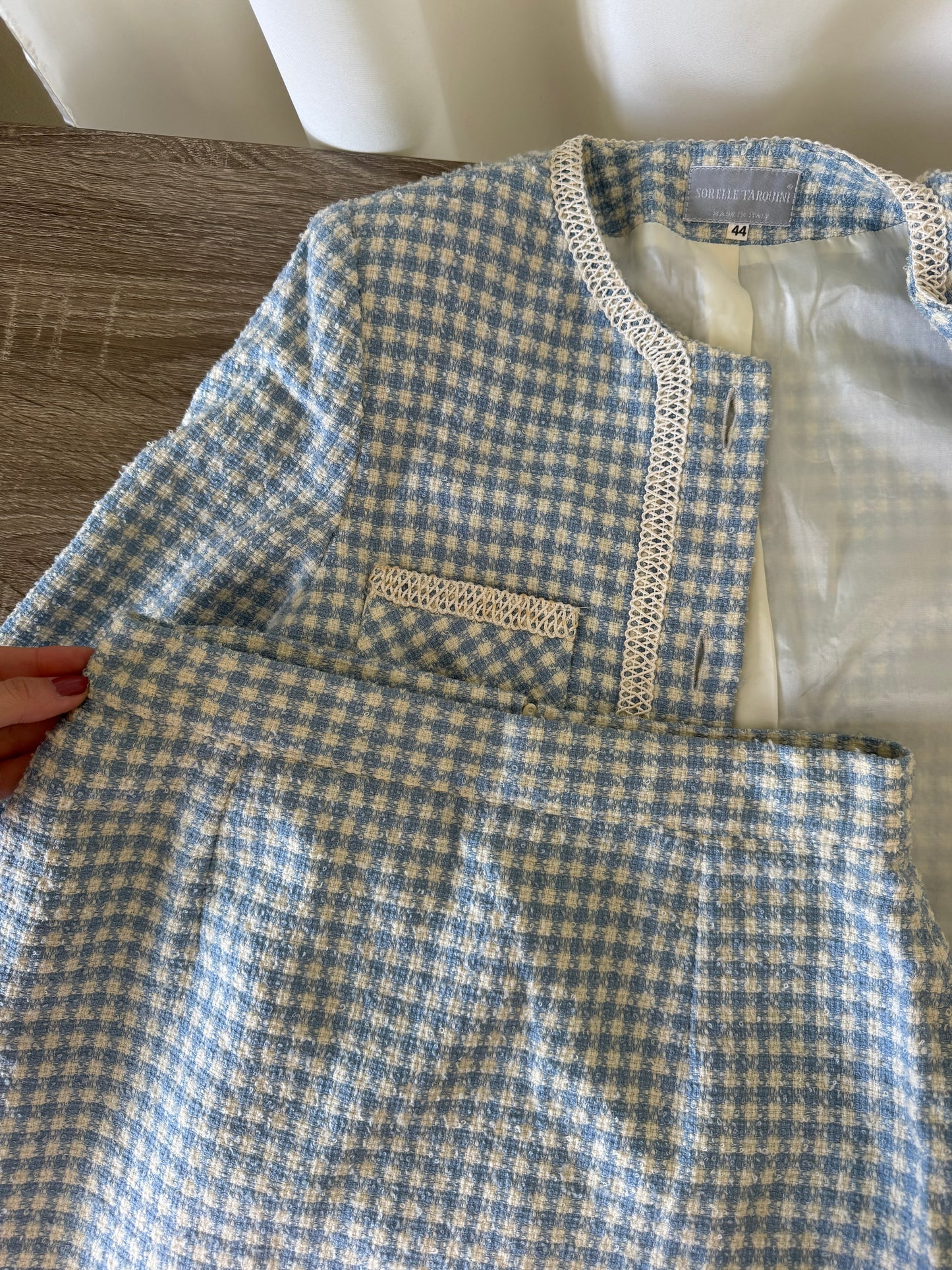 Deux piece vintage din 100% lana, sacou și fusta. Made in Italy  (Mărimea S/M)