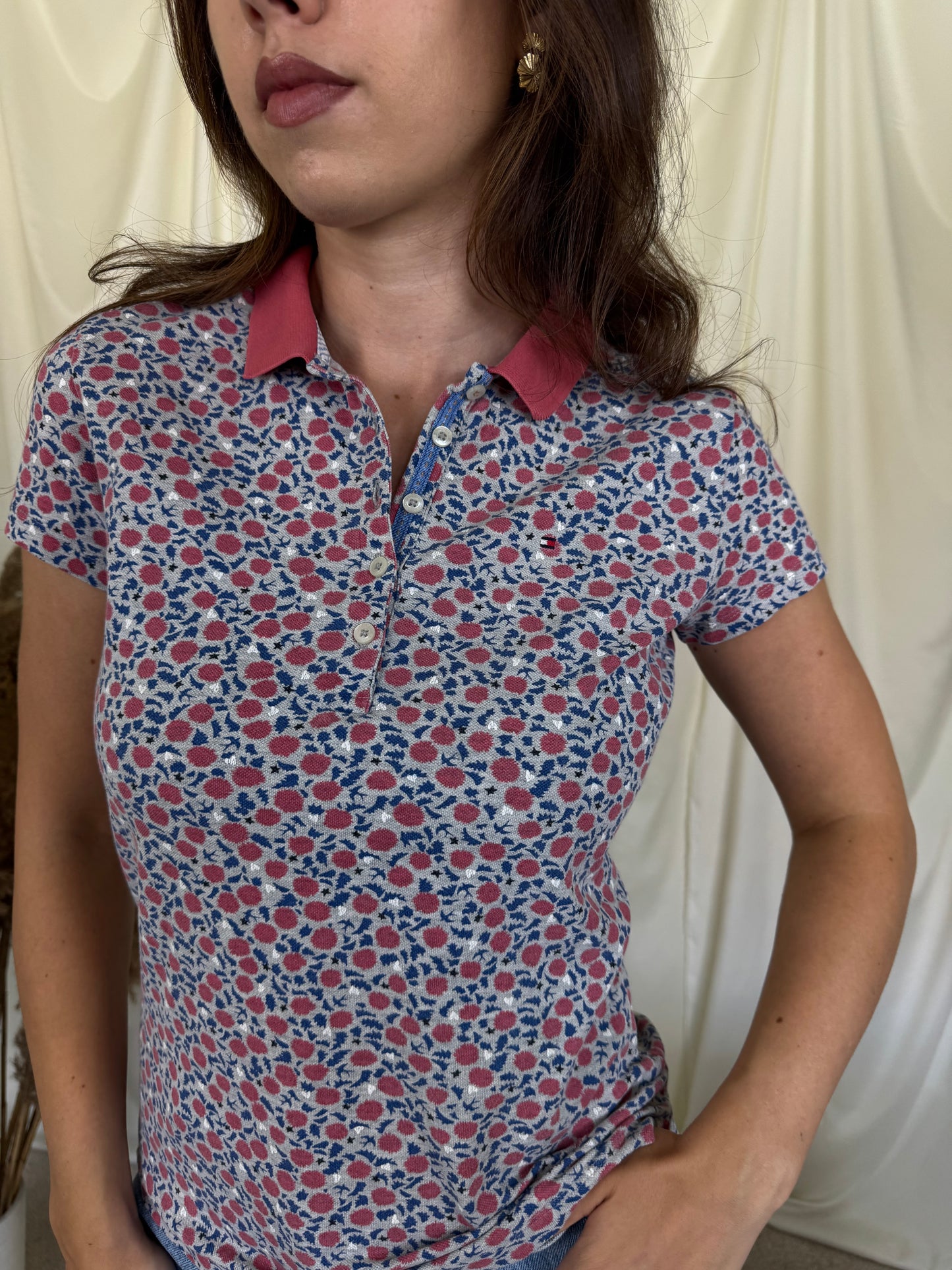 Tricou Tommy Hilfiger din bumbac cu print roz
(Mărimea xs/s)