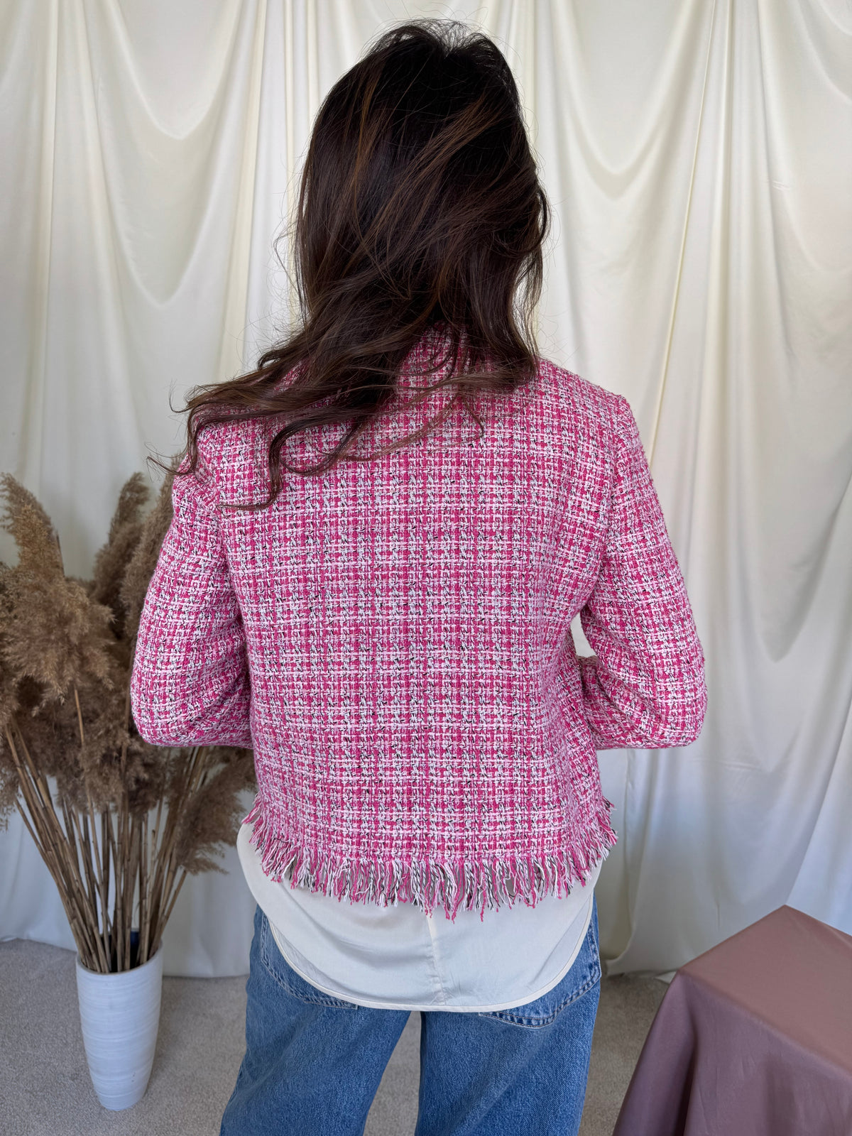 Sacou tip tweed pinko cu accesorii tip bijuterie ( mărimea S)