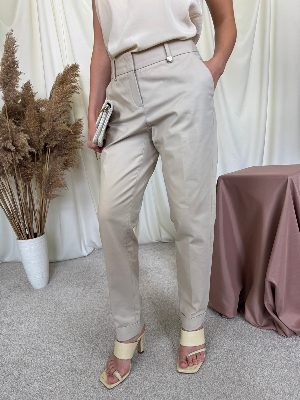Pantalon premium Rafaello Rossi din bumbac și elastan cu talie medie ( mărimea M/L)