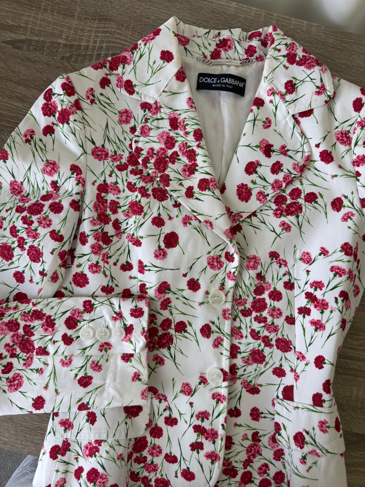 Sacou vintage Dolce& Gabbana cu print floral din 100% bumbac ( mărimea XS )