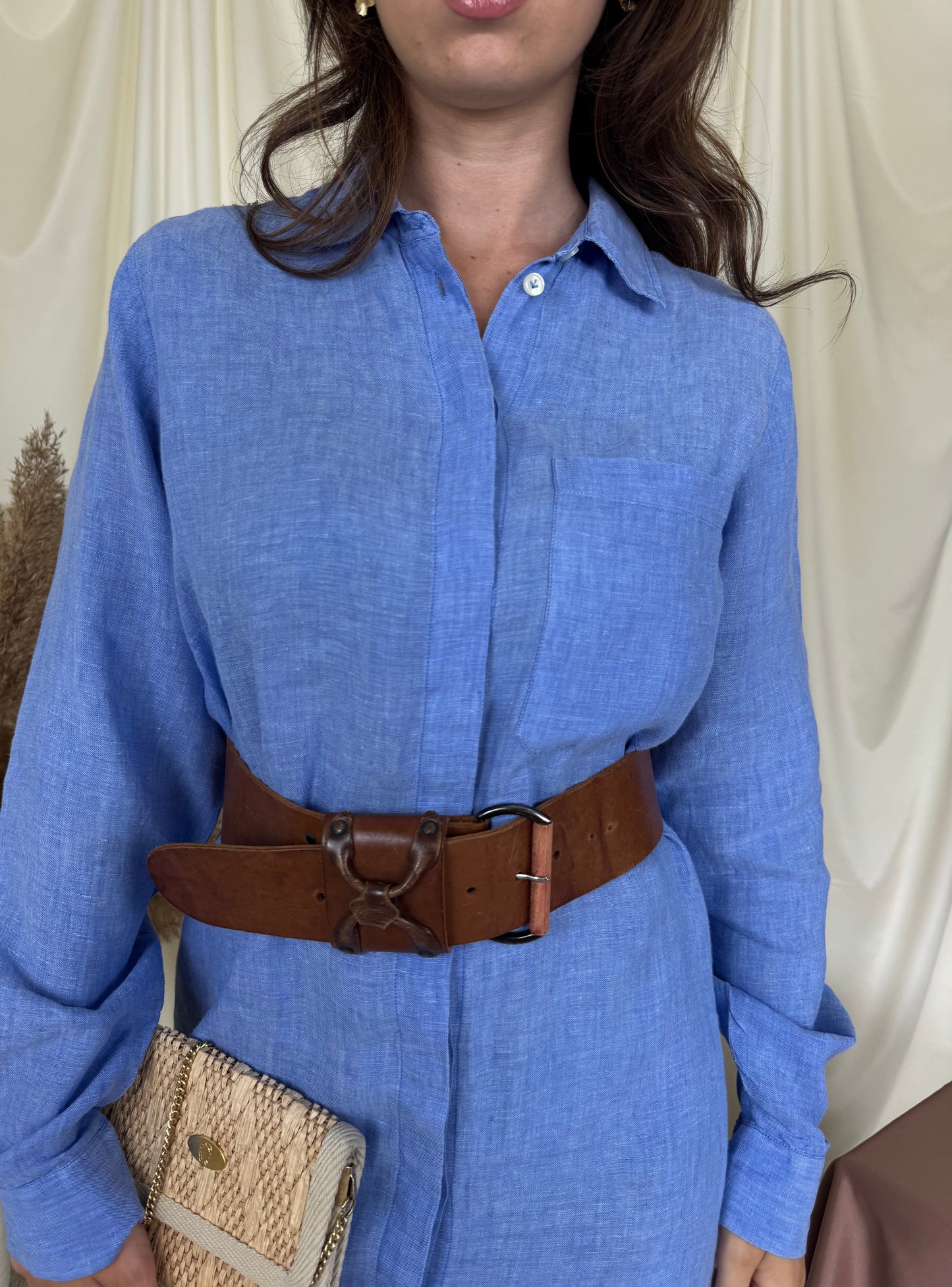 Rochie premium Robert Friedman din 100% in calitativ( mărimea L/42) + centură vintage din piele naturală.