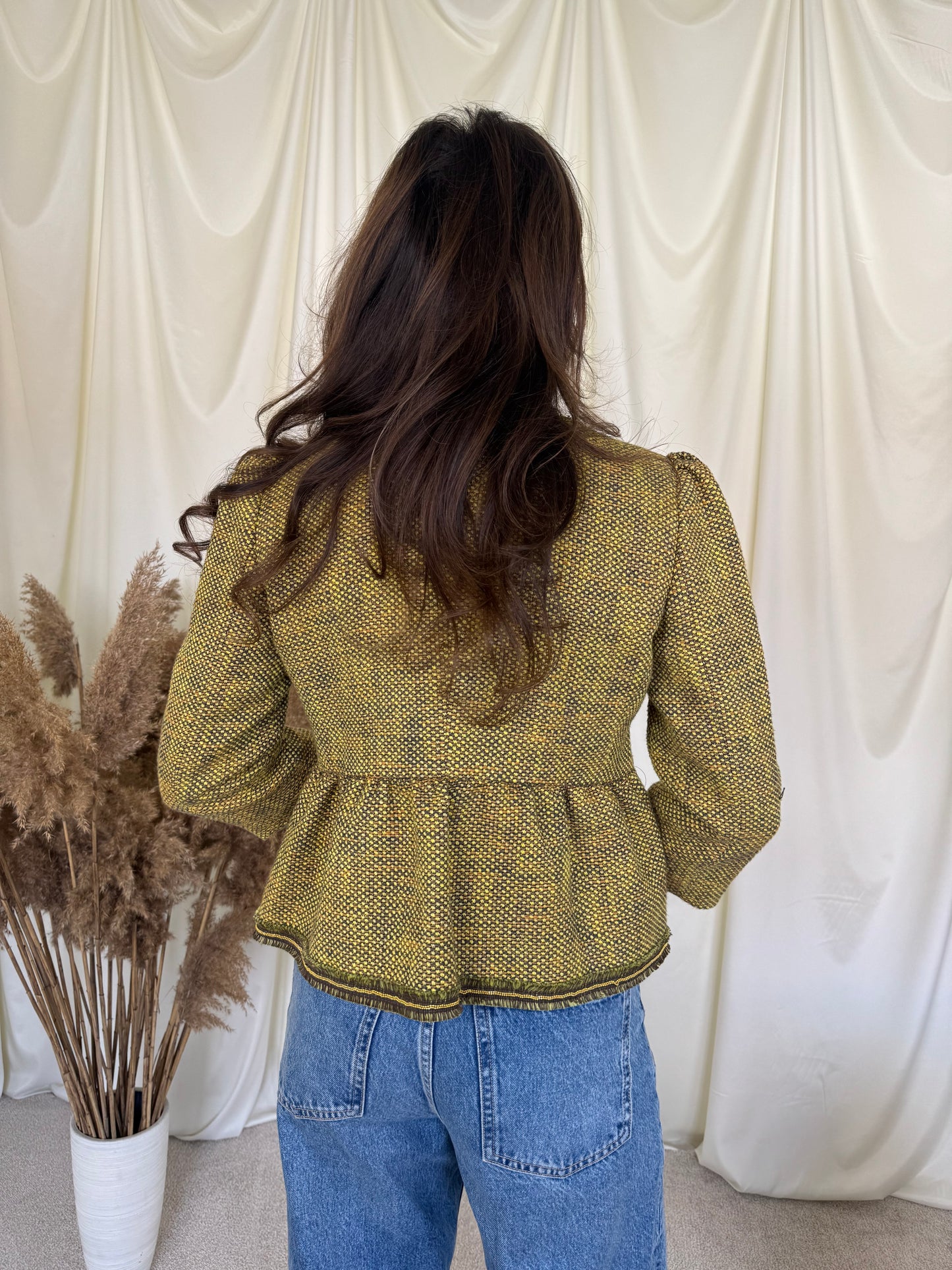 Jacheta Valentino din tweed, interior cu print ( mărimea S)