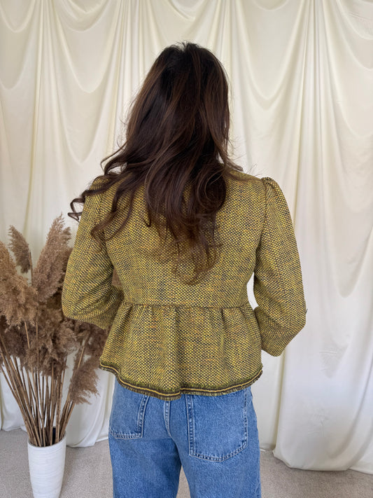 Jacheta Valentino din tweed, interior cu print ( mărimea S)