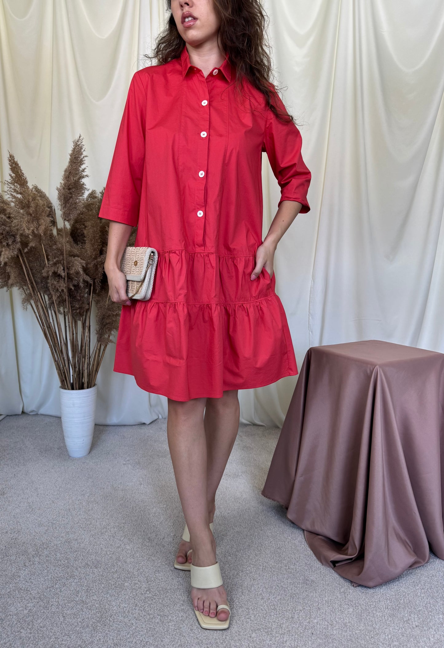 Rochie premium ROSSO 35 din 100% bumbac, brand italienesc ( mărimea S- S/M)