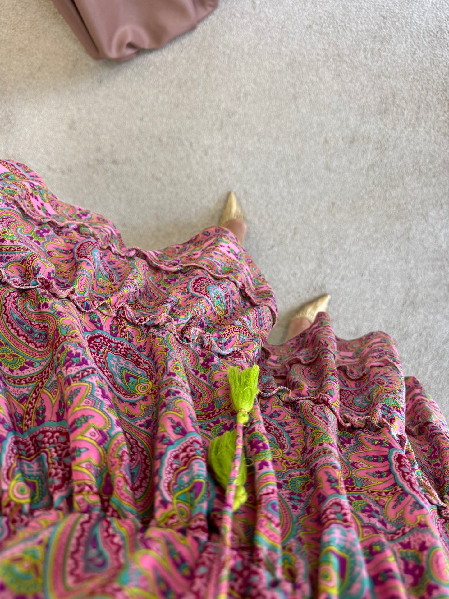 Rochie de vară cu print floral din mătase naturală (mărime universală S-L)