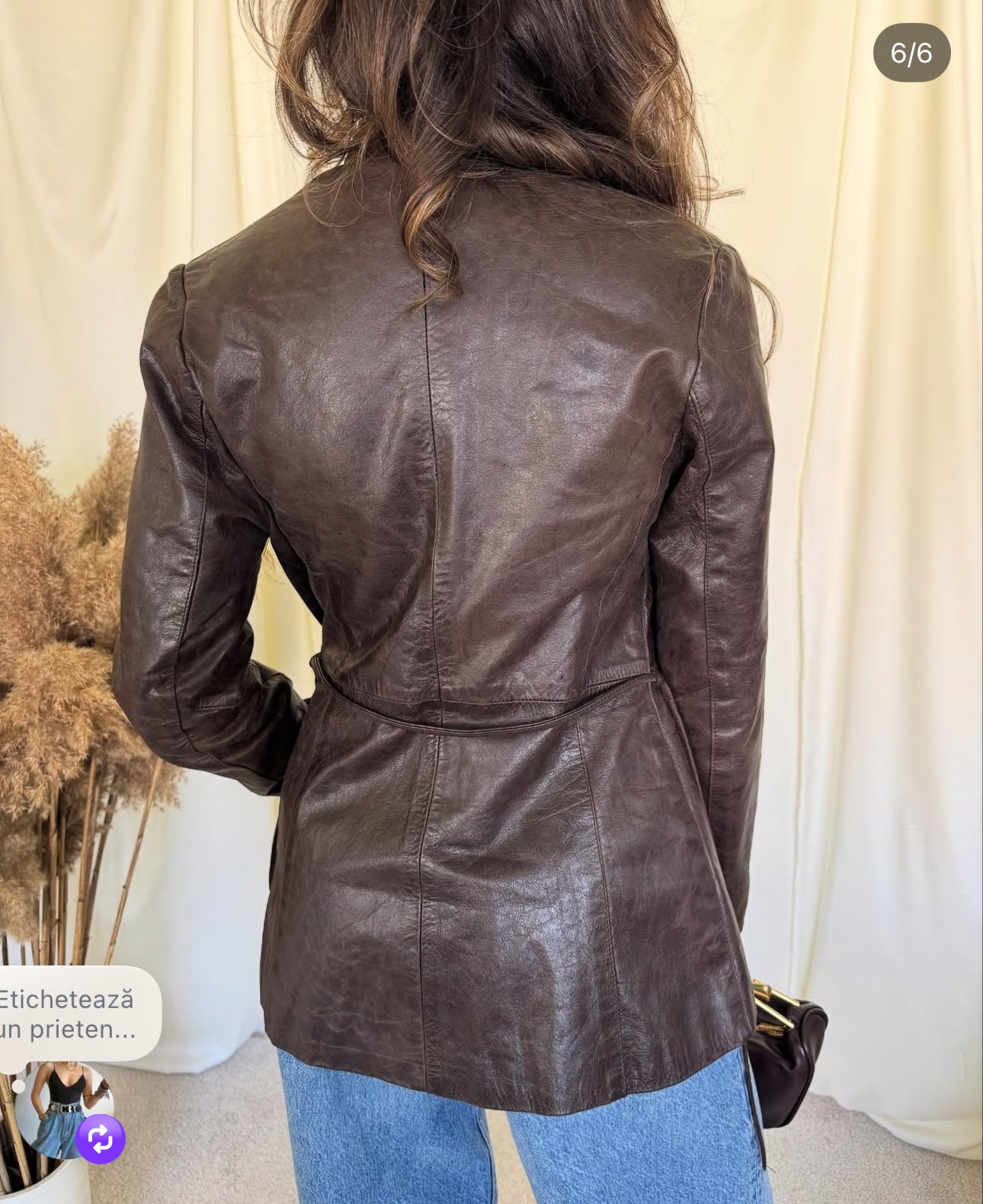 Jacheta vintage piele naturală( mărimea xs-s)