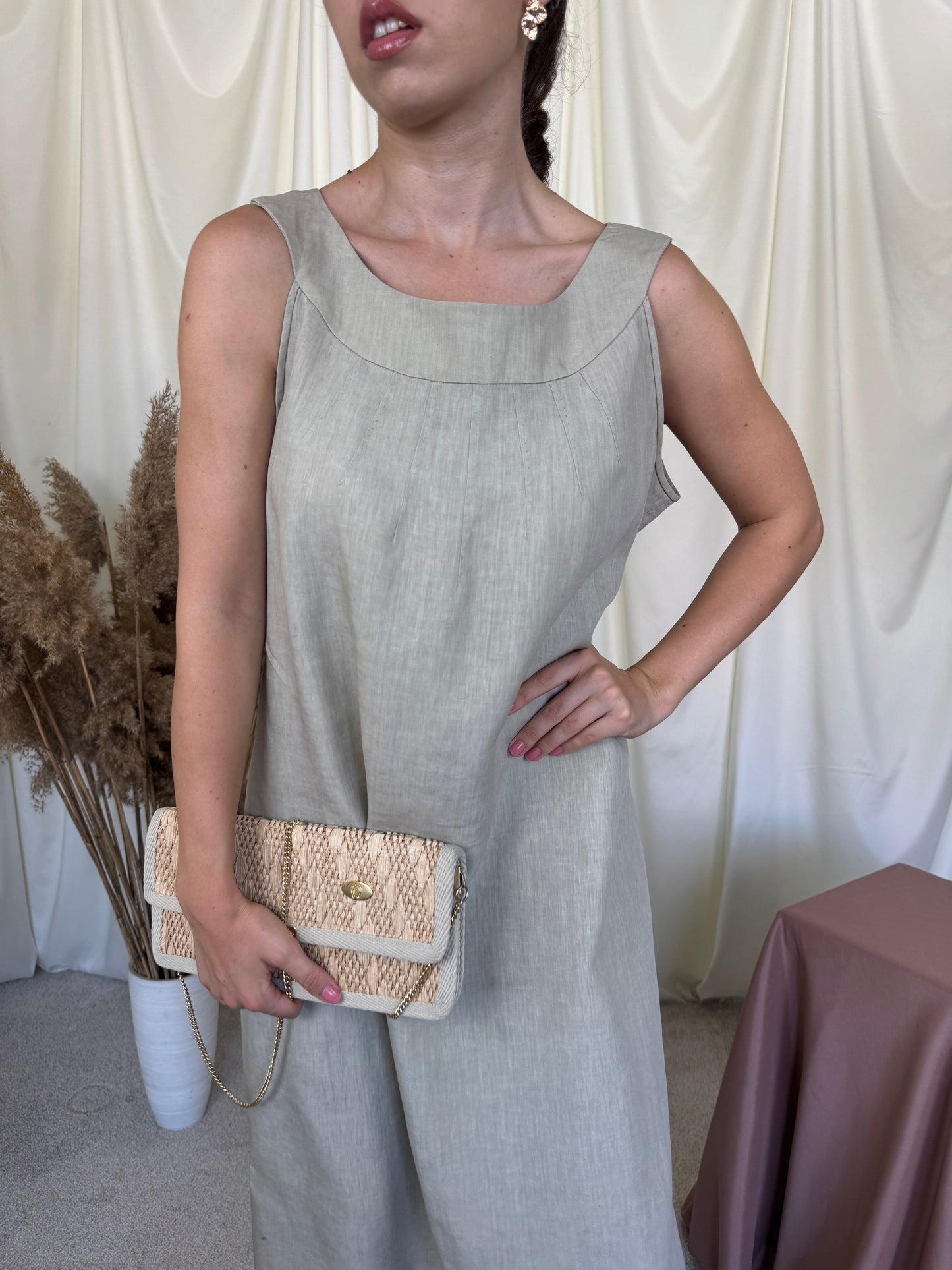 Rochie luxury ARMANI de vară din 100% in (Mărimea L/XL ) -108 bust