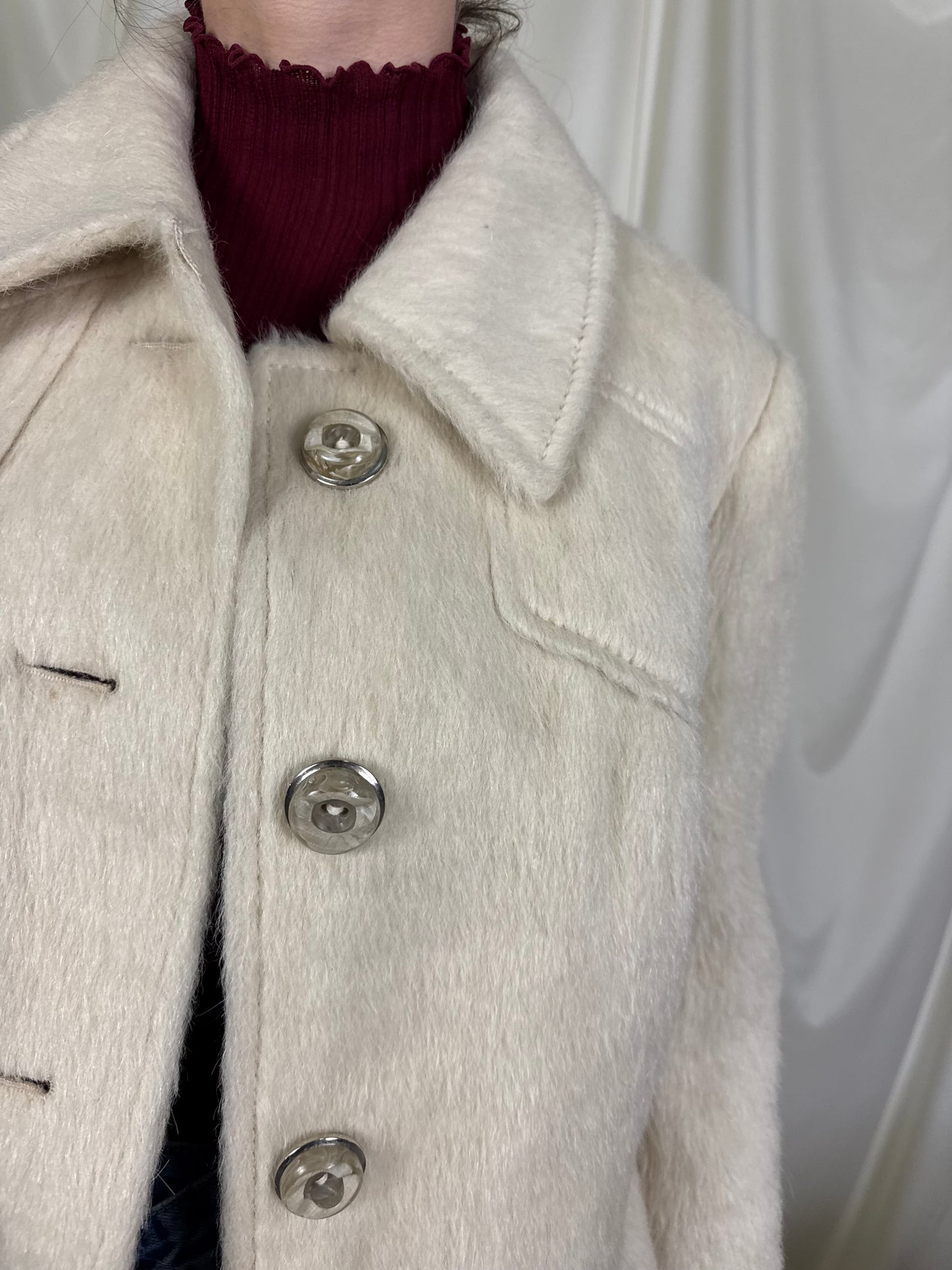 Palton vintage divin din stofă lână și mohair( mărimea M)