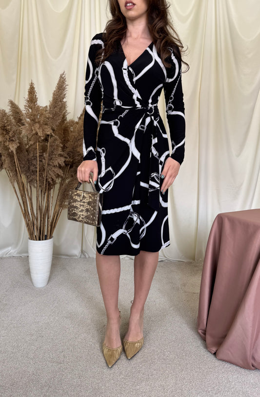 Rochie RALPH LAUREN cu print ecvestru și talie ajustabilă (mărimea S)