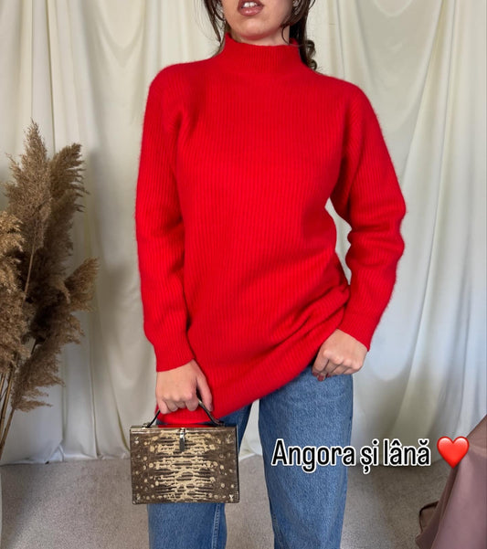 Pulover vintage superb din angora și lână ( mărimea S)