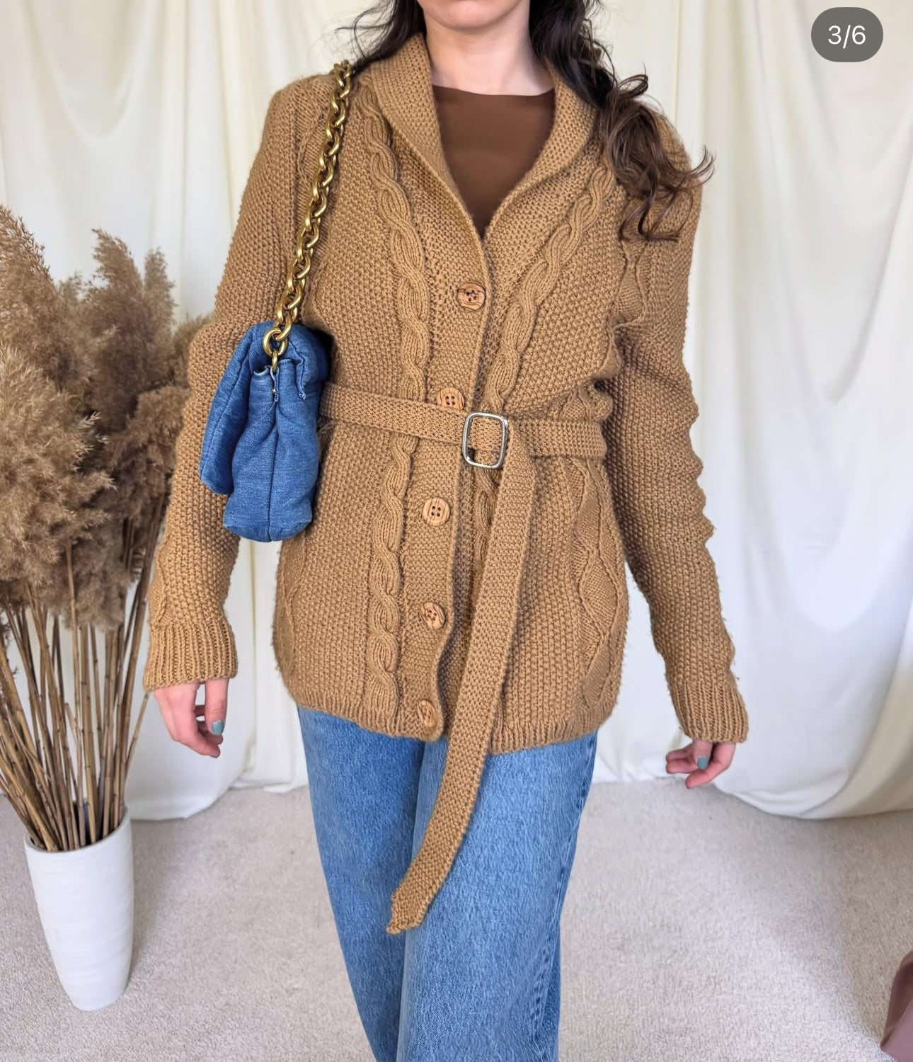 Cardigan vintage din Lână handmade( mărimea S-L)