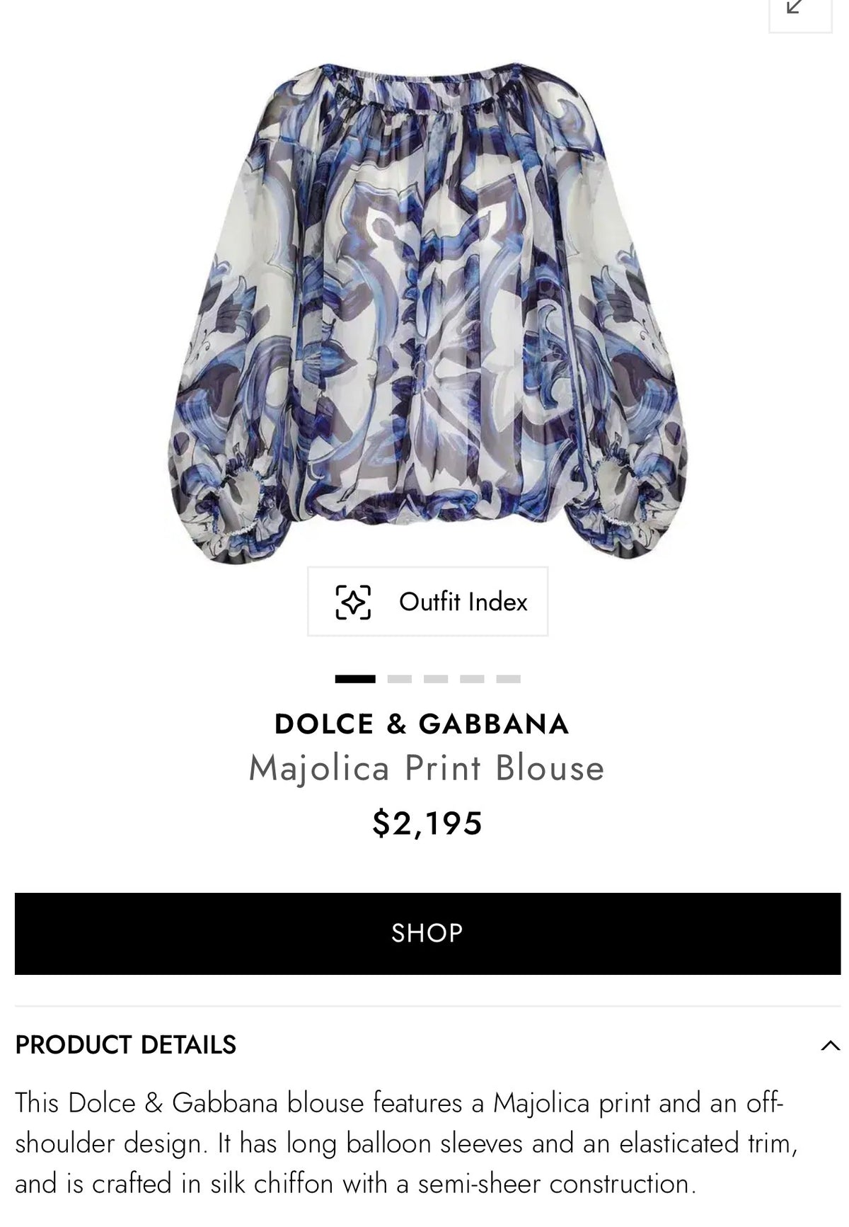 Piesă spectaculoasă DOLCE&GABANNA luxury din 100% mătase naturală cu print majolica ( mărime universală /42 it )