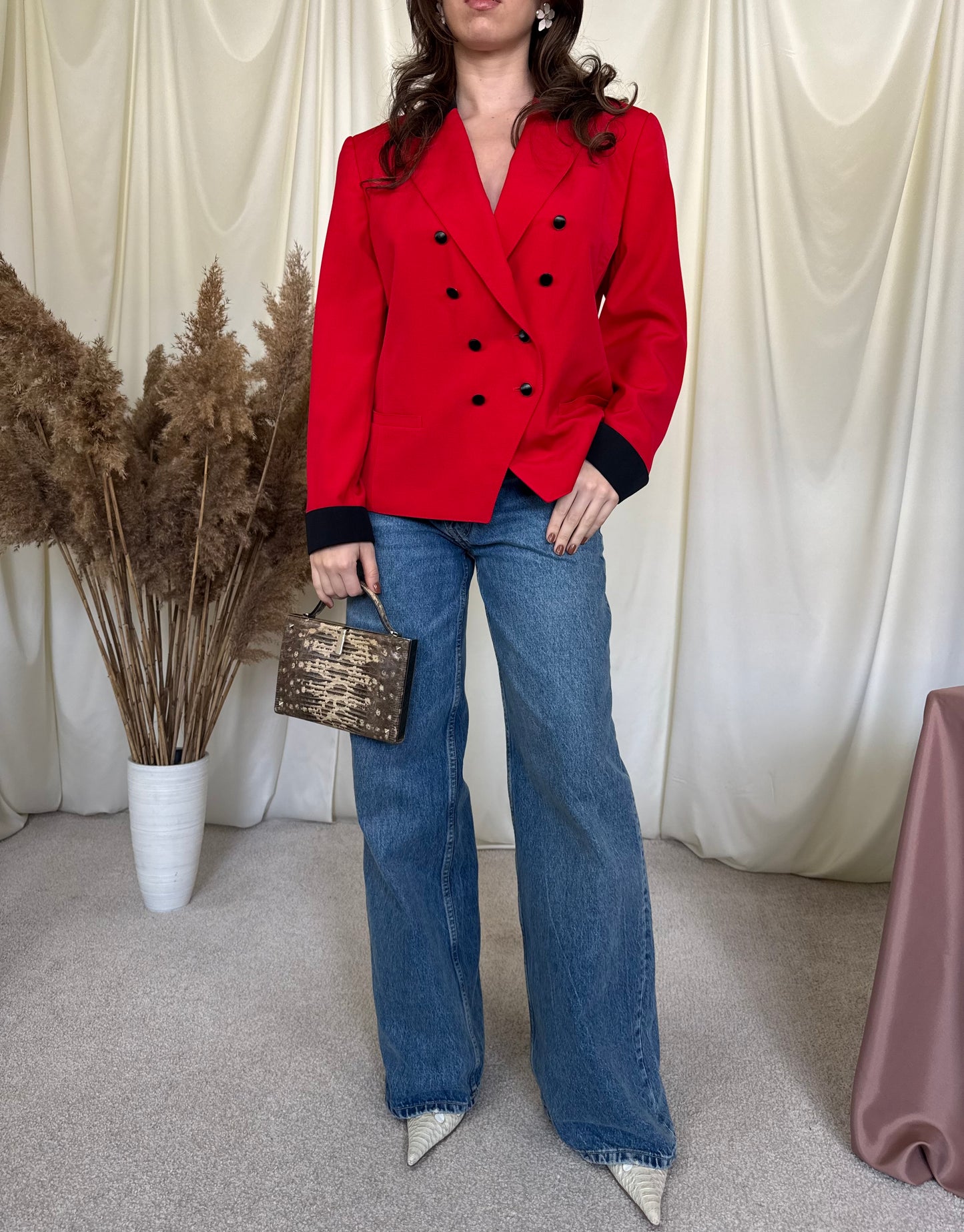 Sacou vintage elegant la rând dublu de nasturi (M)