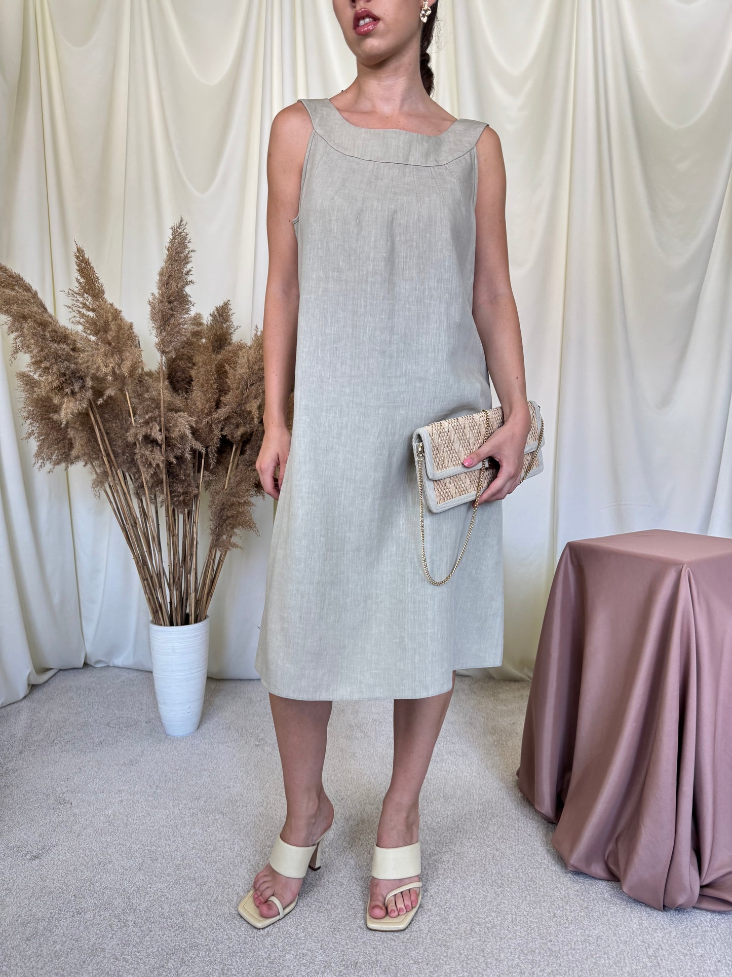 Rochie luxury ARMANI de vară din 100% in (Mărimea L/XL ) -108 bust