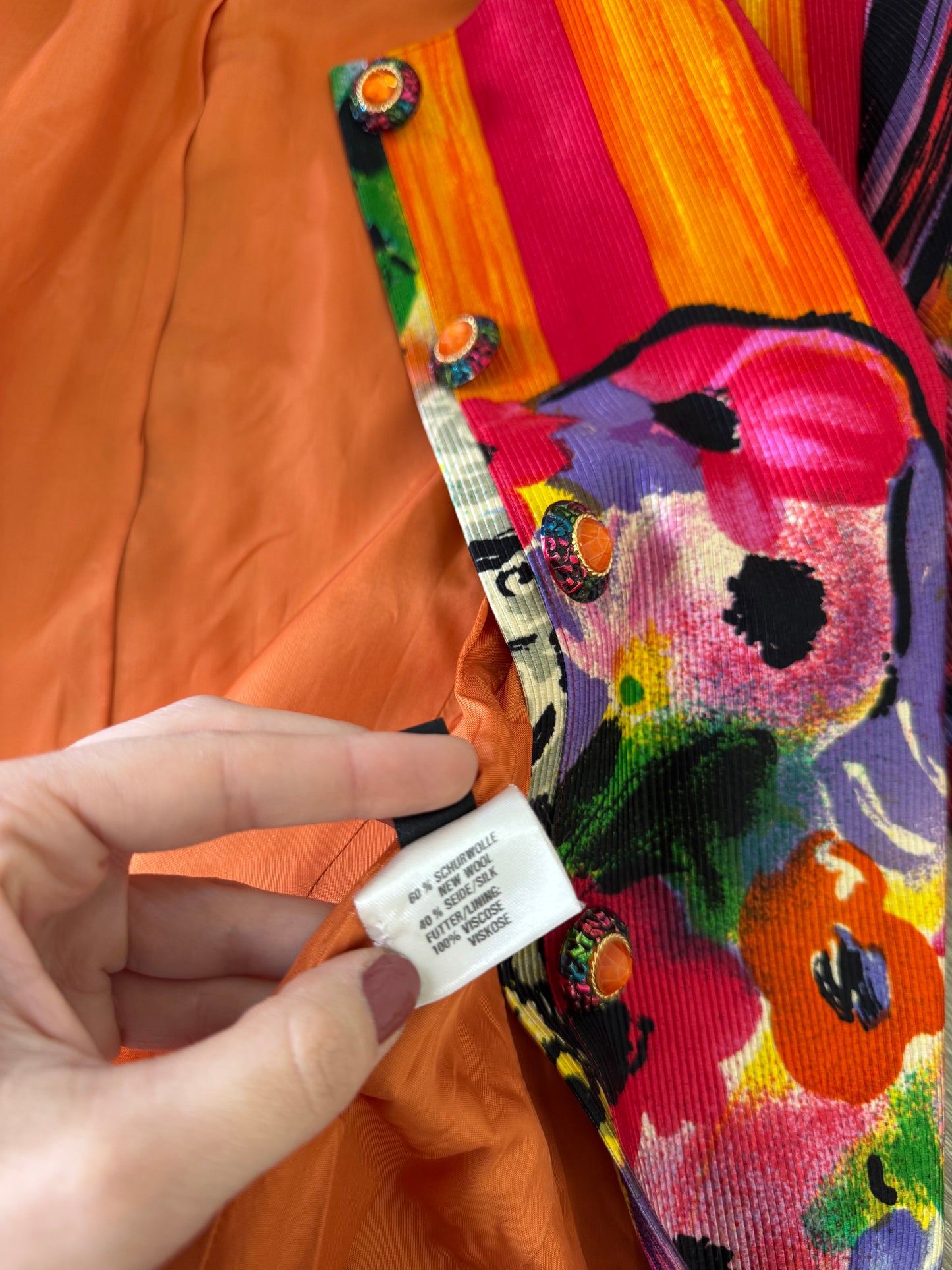 Sacou- pardesiu spectaculos din lână și mătase naturală, piesa de colecție( mărimea M)