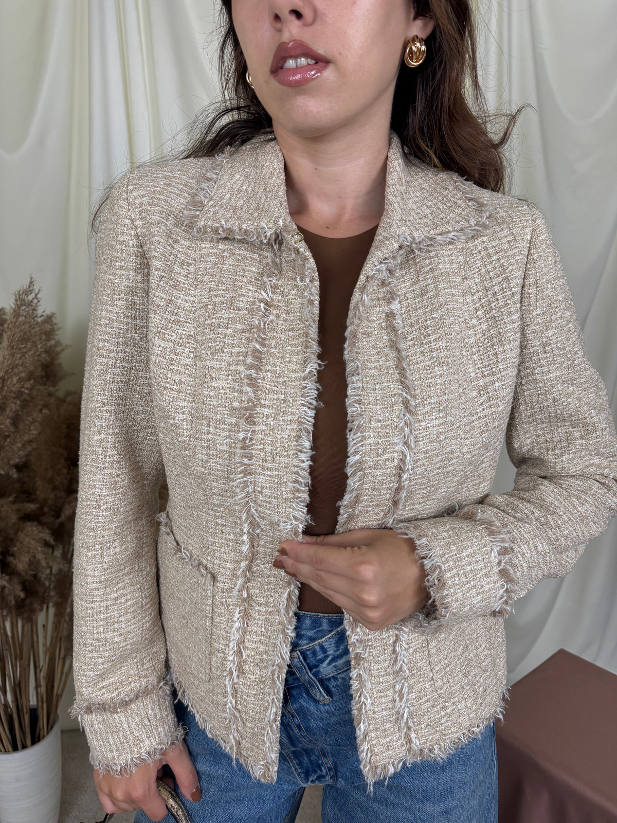 Sacou vintage Doncaster tip jachetă din mătase și rayon ( mărimea S)
