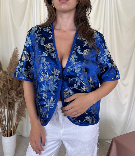 Sacou din mătase naturală cu print ( mărimea L-XL)