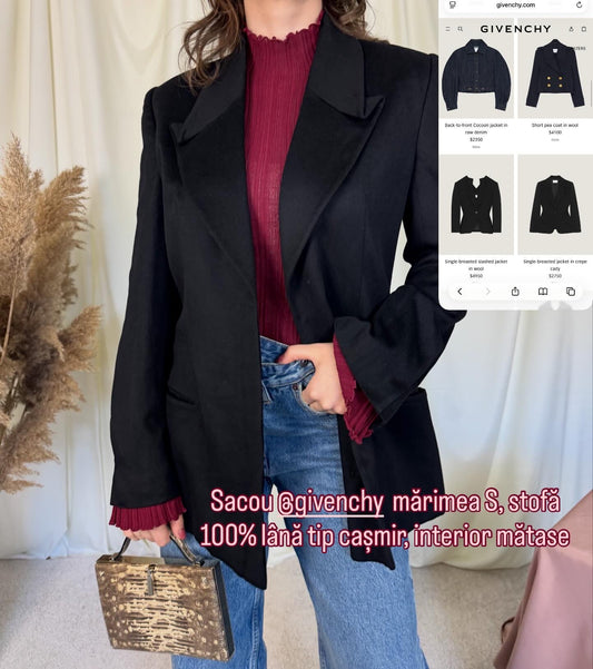 Sacou GIVENCHY 100% lână( mărimea S)