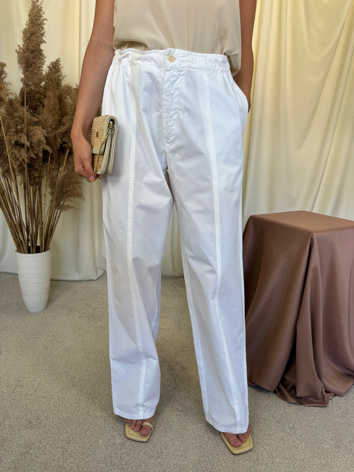 Pantalon luxury ZEGNA din 100% bumbac cu talie ajustabilă ( mărimea L/XL )
