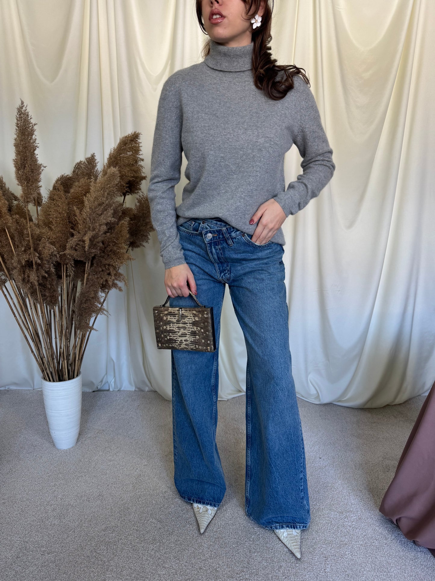 Pulover pe gât 100% cașmir