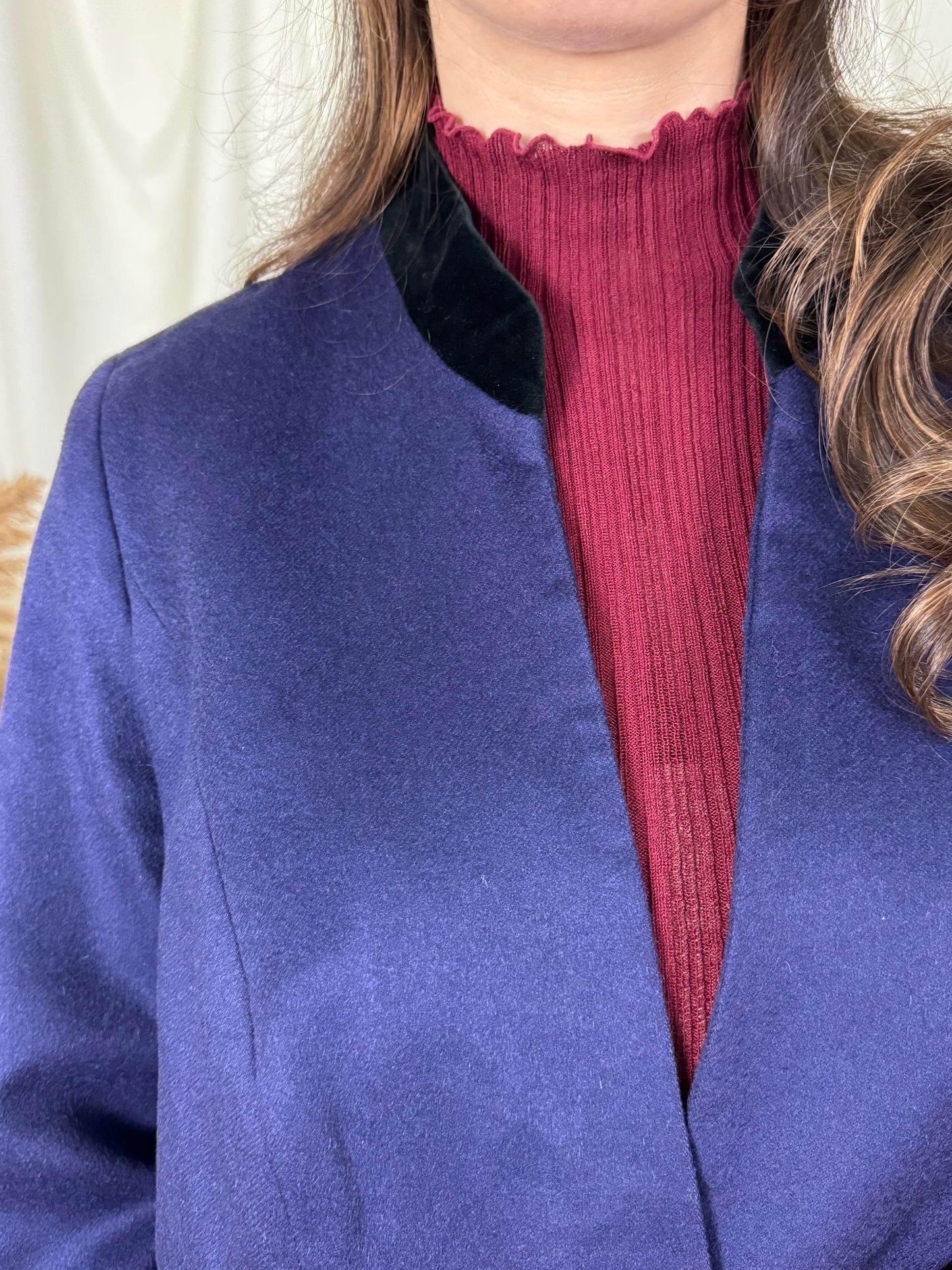 Sacou-pardesiu din 100% cașmir PIACENZA- țesut in italia, mărimea L