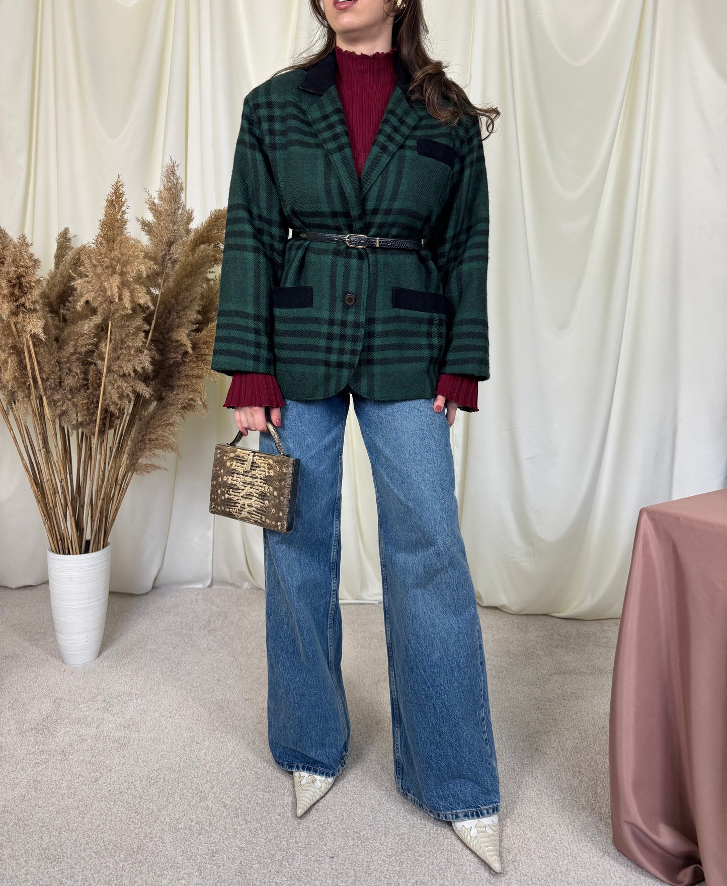 Sacou-jacheta vintage din 100% lână, mărimea M